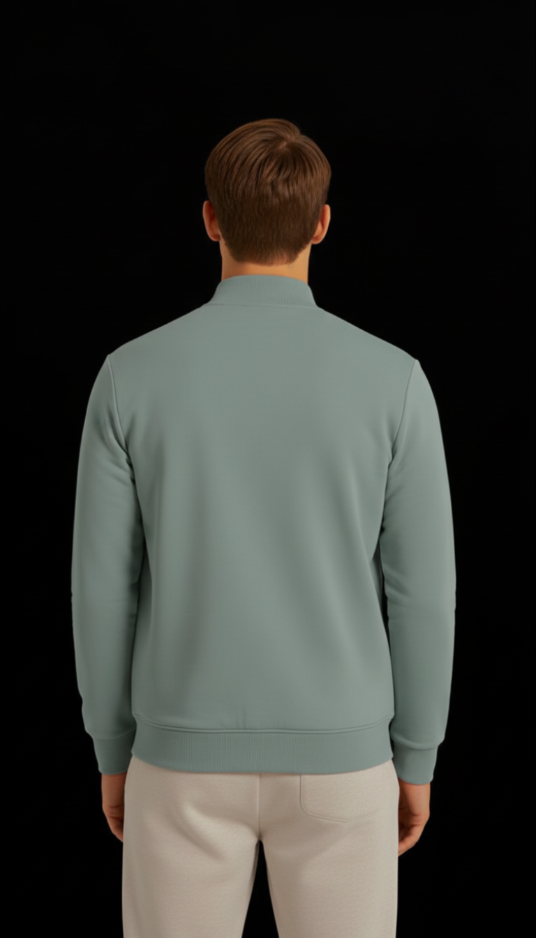 Spice Wardrobe Unisex Full-Zip Jacket, Light Blue Color, Athletic Wear, Casual Sports Wear with Side Pockets, Long Sleeve