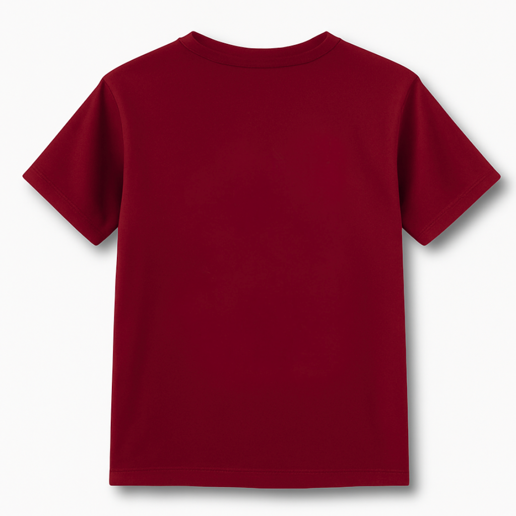 Kids Maroon Neck T-Shirt Half Sleeves Cotton | Rich Ultra Soft Fabric | Comfortable Solid Color Printed T-shirt for Boys and Girls