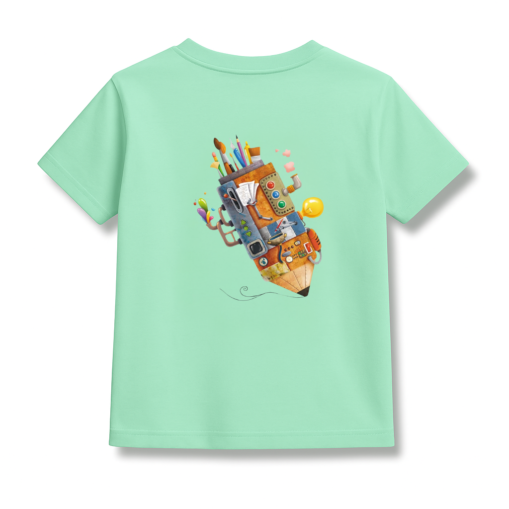 Kids Mint Round Neck T-Shirt Half Sleeves Cotton | Rich Ultra Soft Fabric | Comfortable Solid Color Printed T-shirt for Boys and Girls