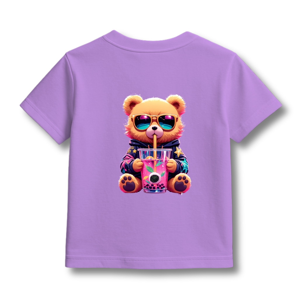 Kids Lavender Round Neck T-Shirt Half Sleeves Cotton | Rich Ultra Soft Fabric | Comfortable Solid Color Printed T-shirt for Boys and Girls