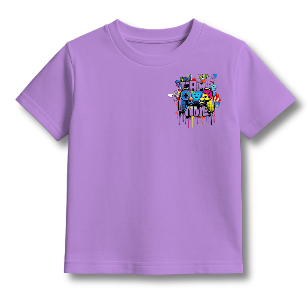 Kids Lavender Round Neck T-Shirt Half Sleeves Cotton | Rich Ultra Soft Fabric | Comfortable Solid Color Printed T-shirt for Boys and Girls