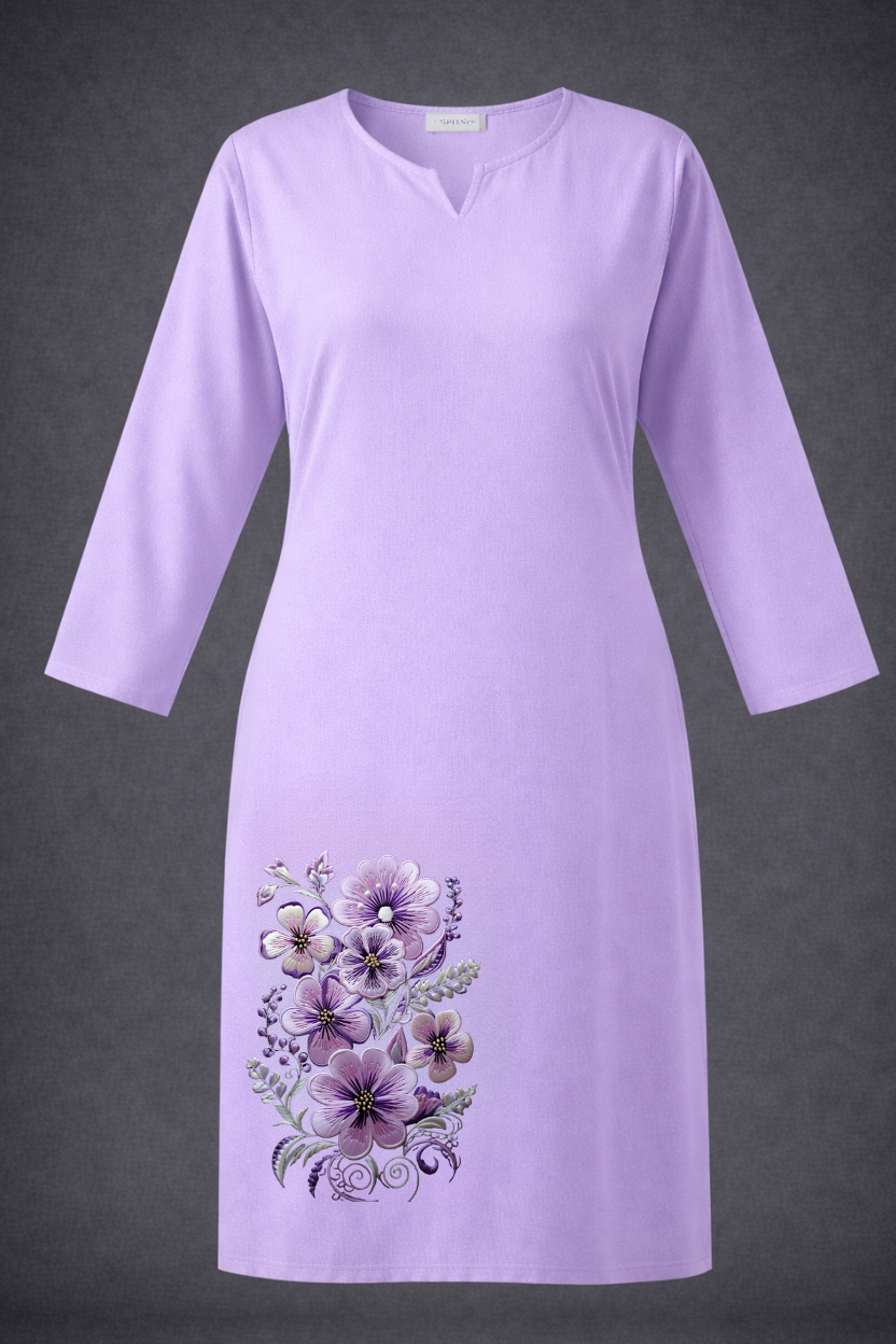 Women's Lavender Kurti | Premium 100% Cotton | Rich Ultra Soft Fabric | Solid Colour Printed