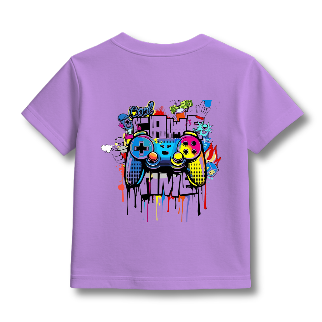 Kids Lavender Round Neck T-Shirt Half Sleeves Cotton | Rich Ultra Soft Fabric | Comfortable Solid Color Printed T-shirt for Boys and Girls