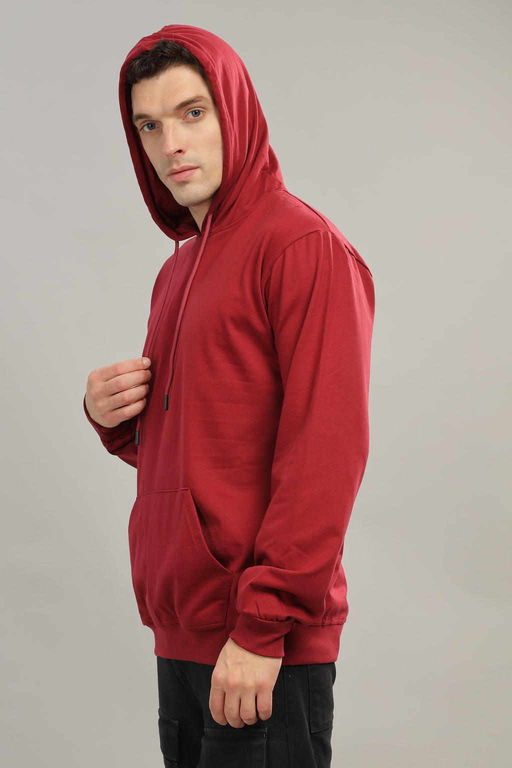 Spice Wardrobe Maroon Plain Hoodie for Men/Women || Casual Regular Wear Plain Solid Cotton Fleece Hoodie Sweatshirt