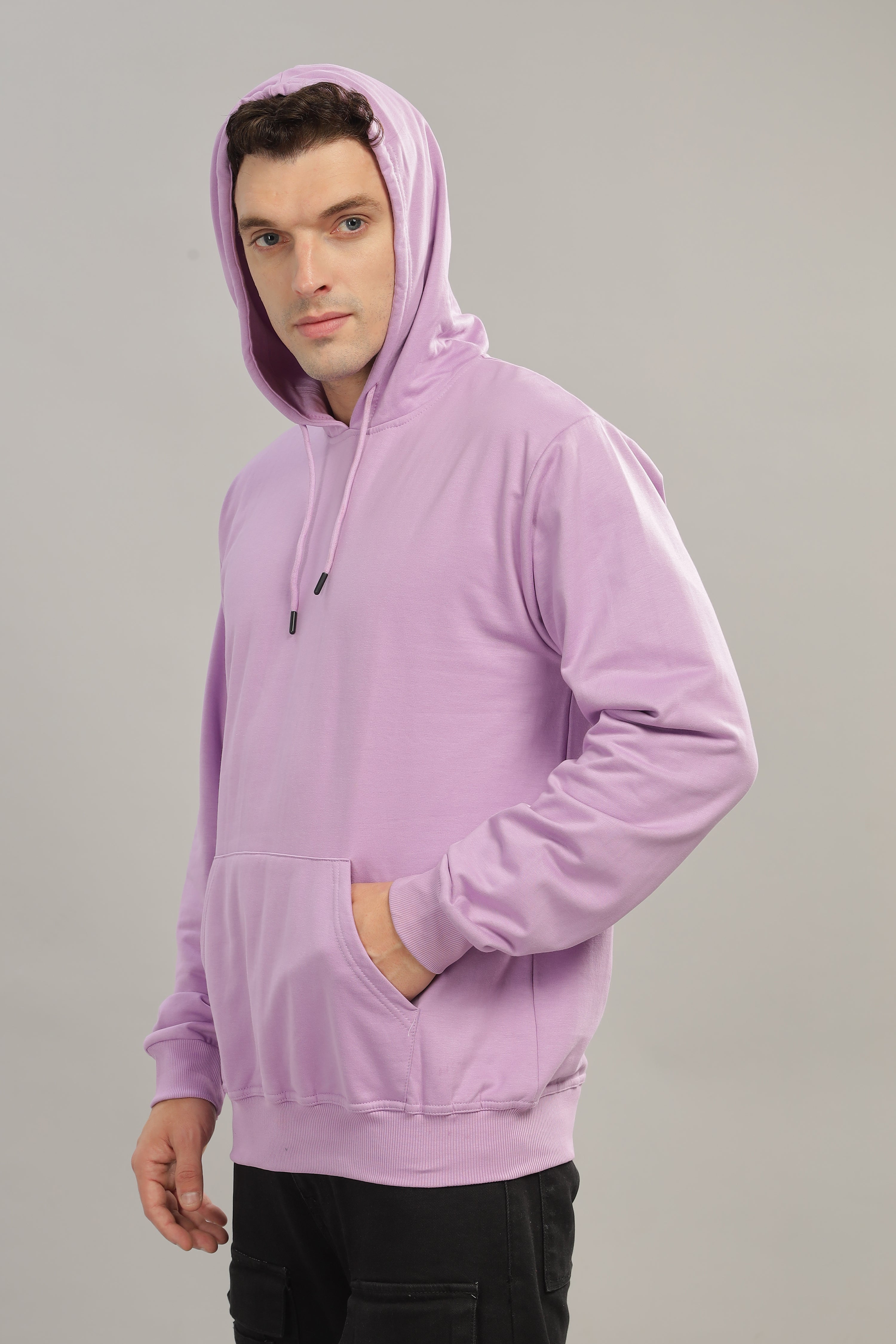 Spice Wardrobe Lavender Plain Hoodie for Men/Women || Casual Regular Wear Plain Solid Cotton Fleece Hoodie Sweatshirt