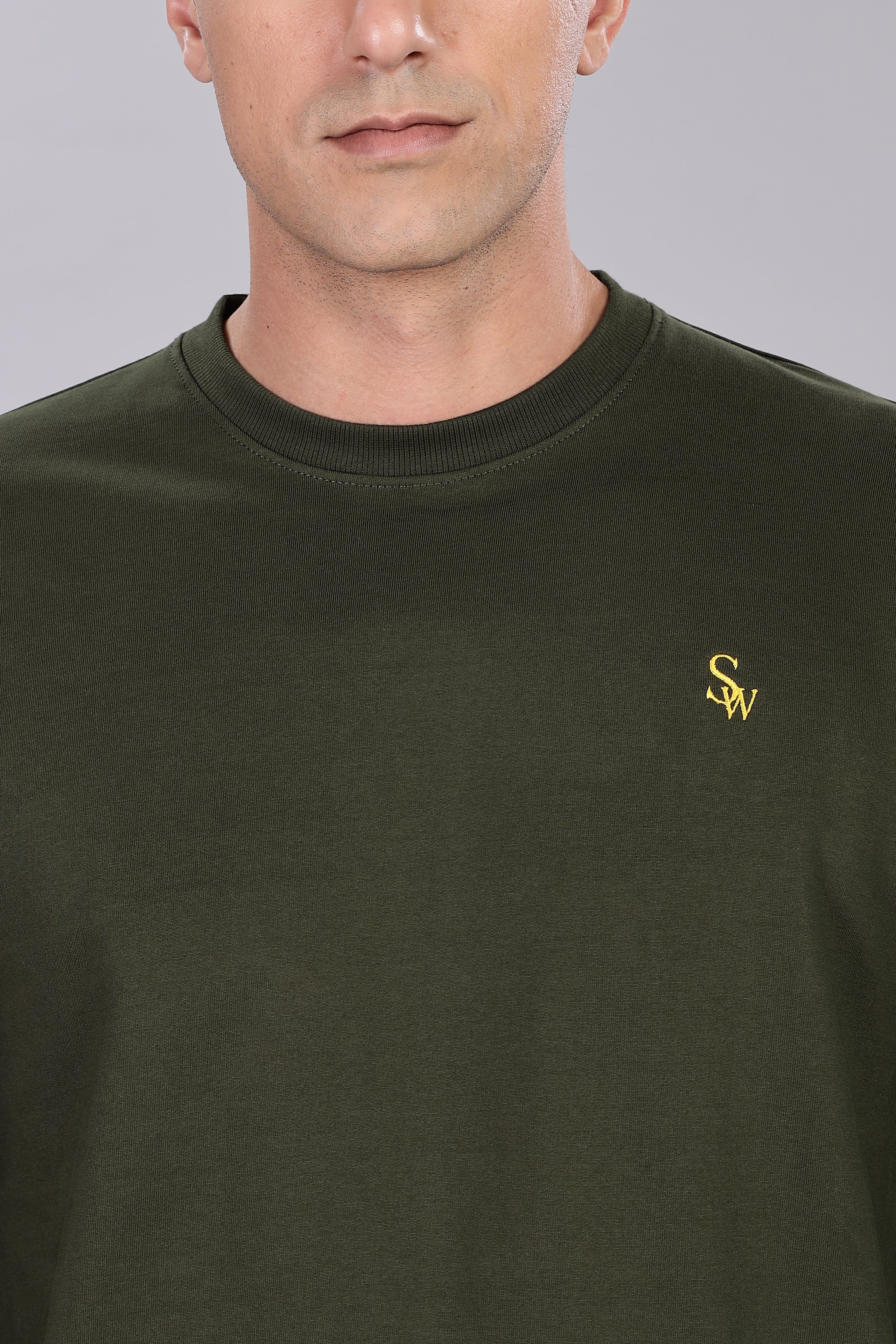 Spice Wardrobe Sweatshirt for Men/Women || Casual Regular Wear Plain Olive Green Solid Cotton Sweatshirt || Unisex Fit Casual 260 GSM