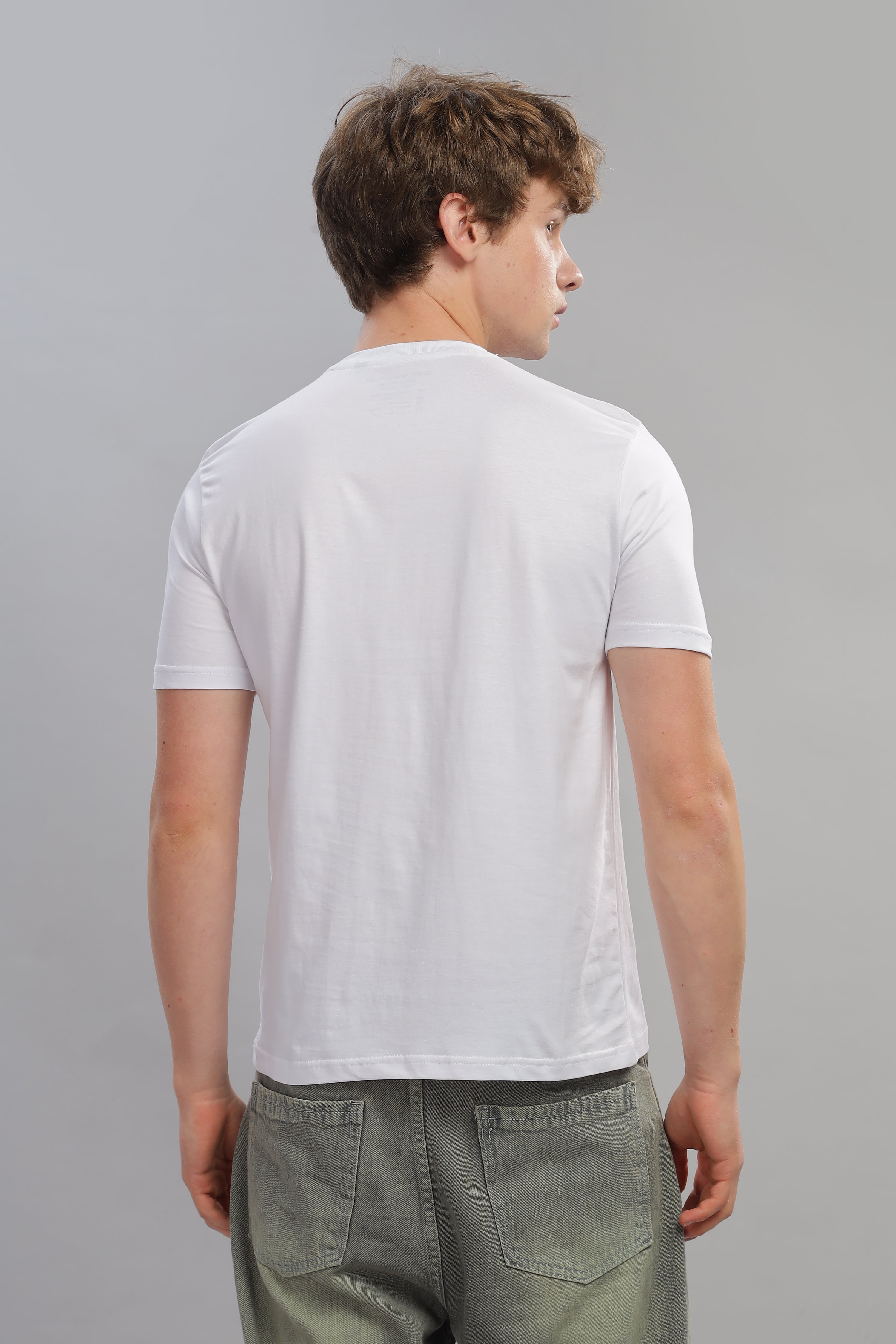 Spice Wardrobe Men’s White Premium Cotton Printed T-Shirt 100% Pure Cotton | Comfortable Regular Fit for Casual & Active Wear