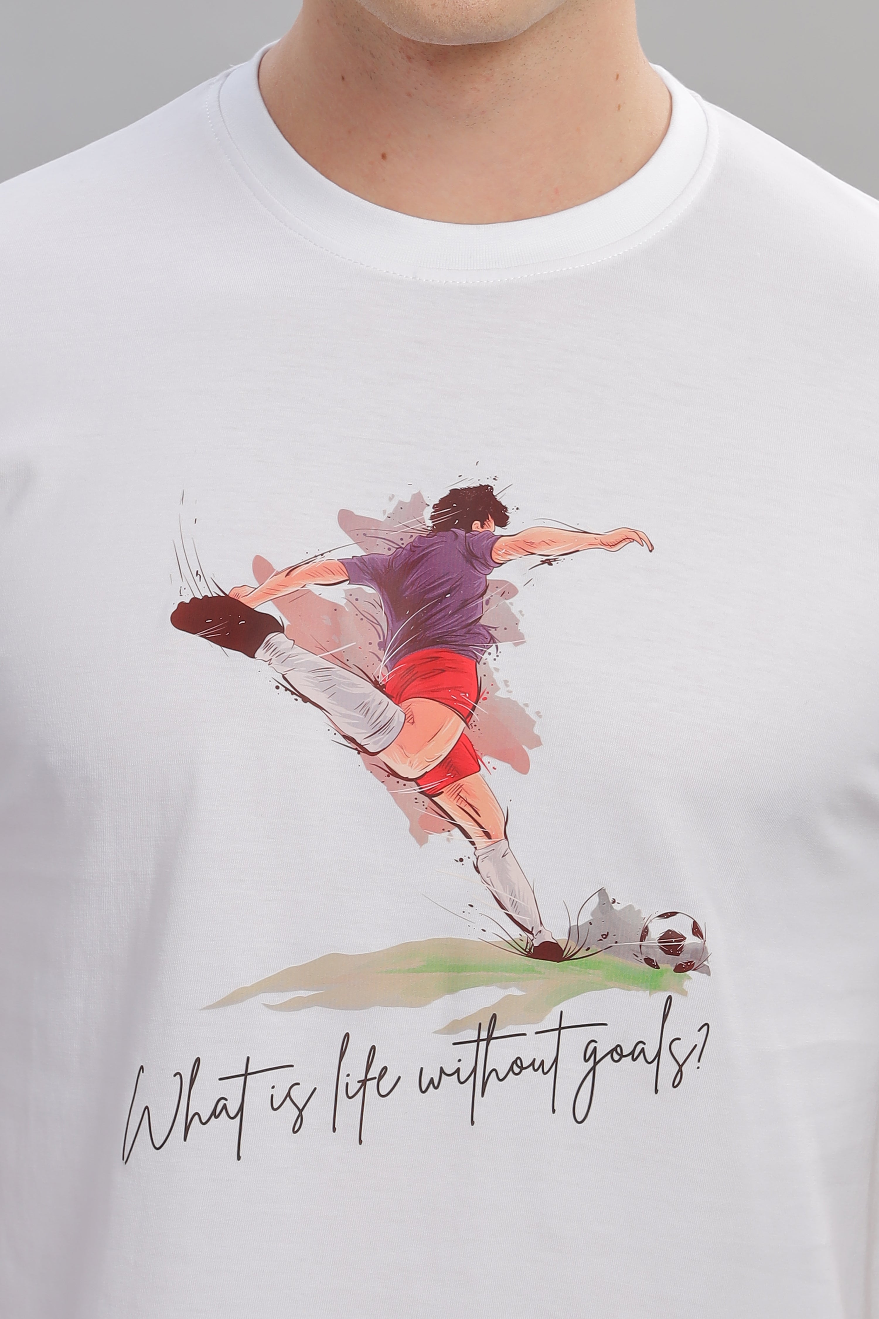 Spice Wardrobe Men’s White Premium Cotton Printed T-Shirt 100% Pure Cotton | Comfortable Regular Fit for Casual & Active Wear