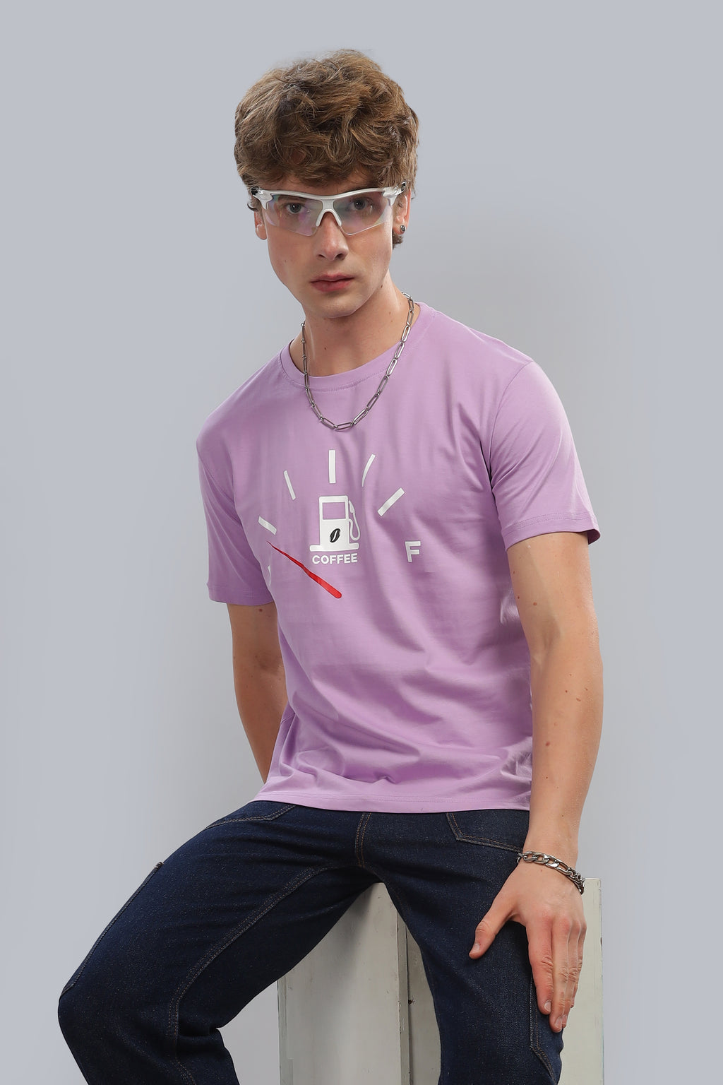 Spice Wardrobe Men’s Lavender Premium Cotton Printed T-Shirt 100% Pure Cotton | Comfortable Regular Fit for Casual & Active Wear (Copy)