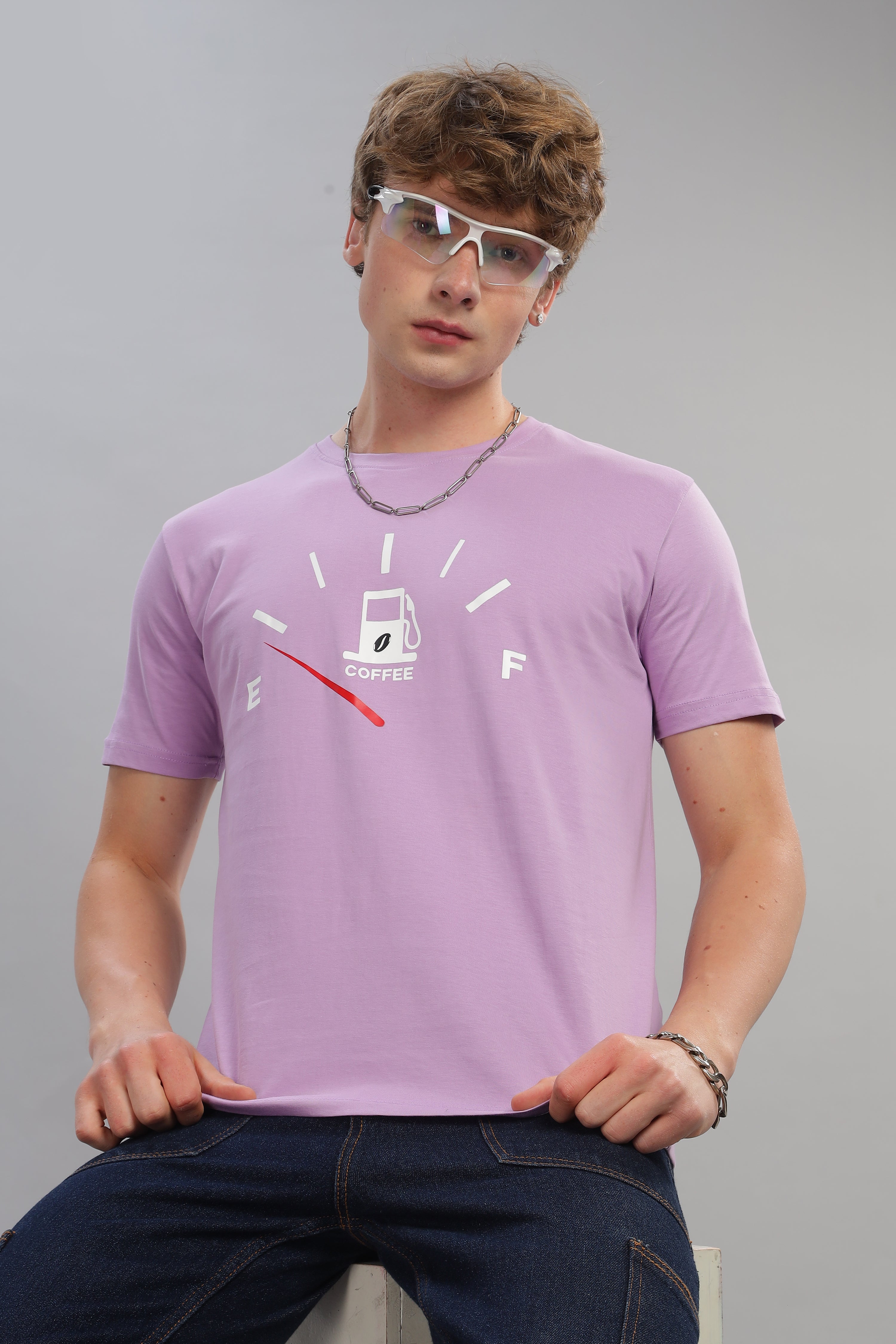 Spice Wardrobe Men’s Lavender Premium Cotton Printed T-Shirt 100% Pure Cotton | Comfortable Regular Fit for Casual & Active Wear (Copy)