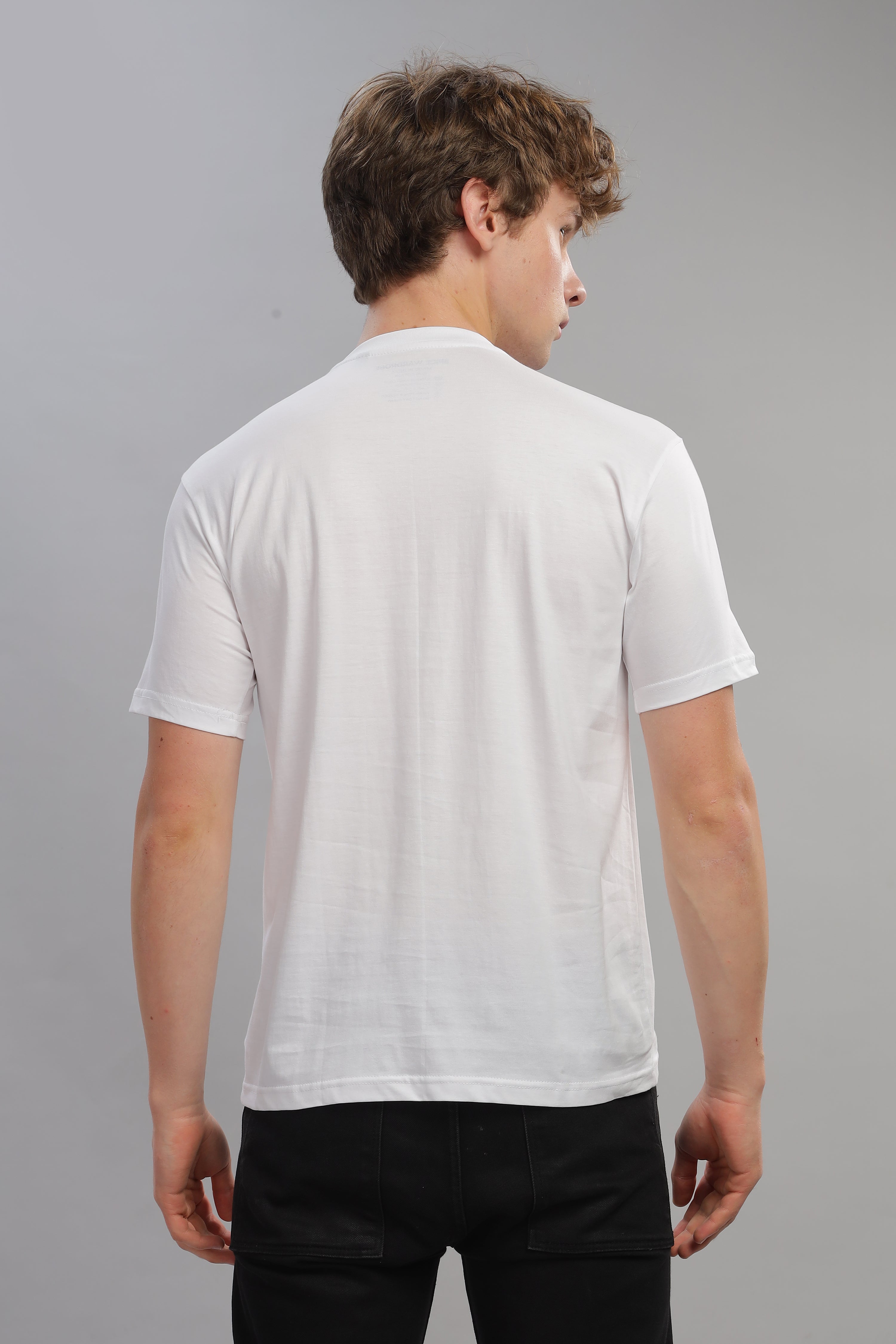 Spice Wardrobe Men’s White Cotton T-Shirt 100% Pure Cotton | Comfortable Regular Fit for Casual & Active Wear
