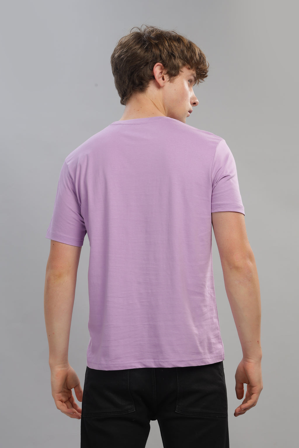 Spice Wardrobe Men’s Lavender Cotton T-Shirt 100% Pure Cotton | Comfortable Regular Fit for Casual & Active Wear