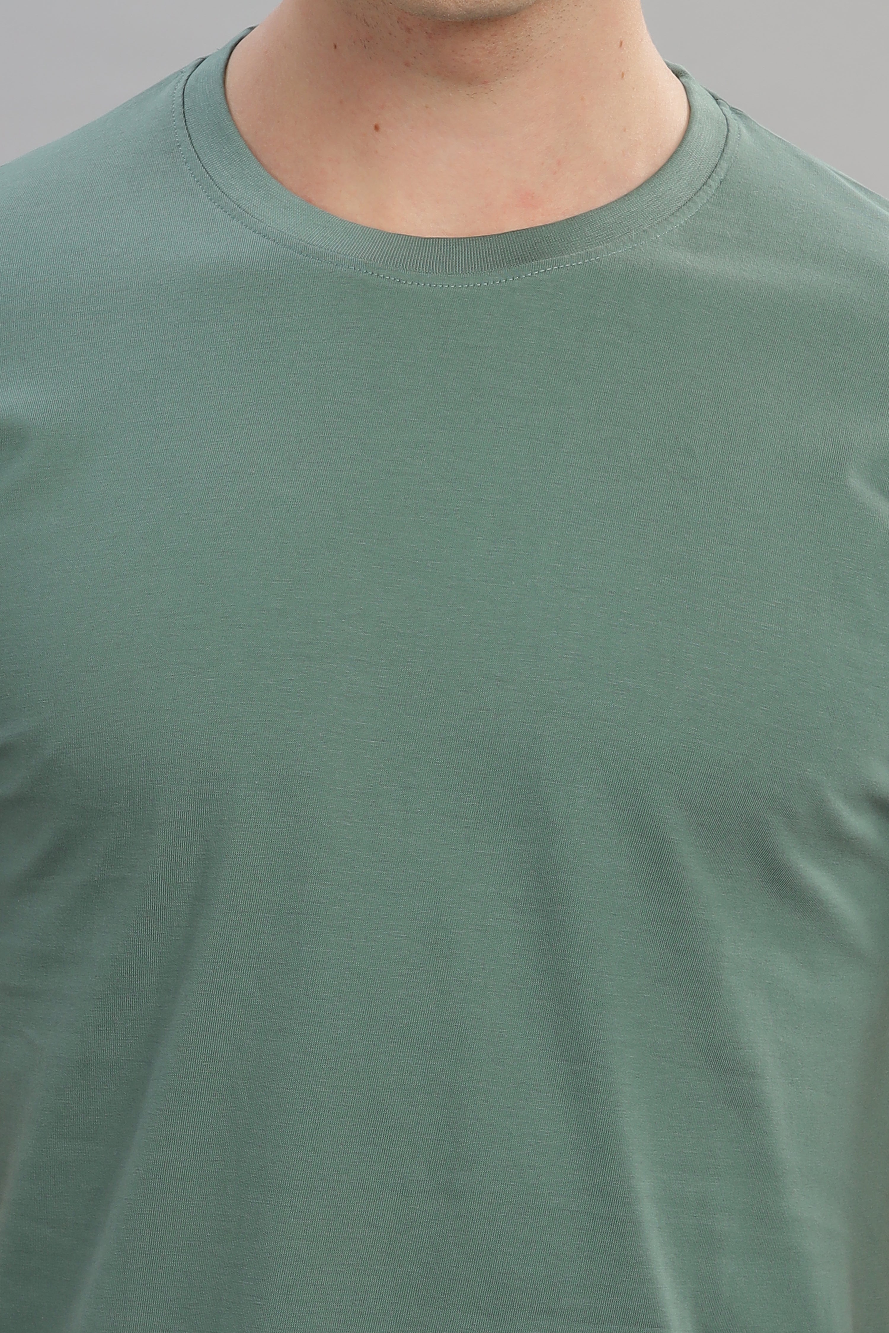 Spice Wardrobe Men’s Sage Green Cotton T-Shirt 100% Pure Cotton | Comfortable Regular Fit for Casual & Active Wear