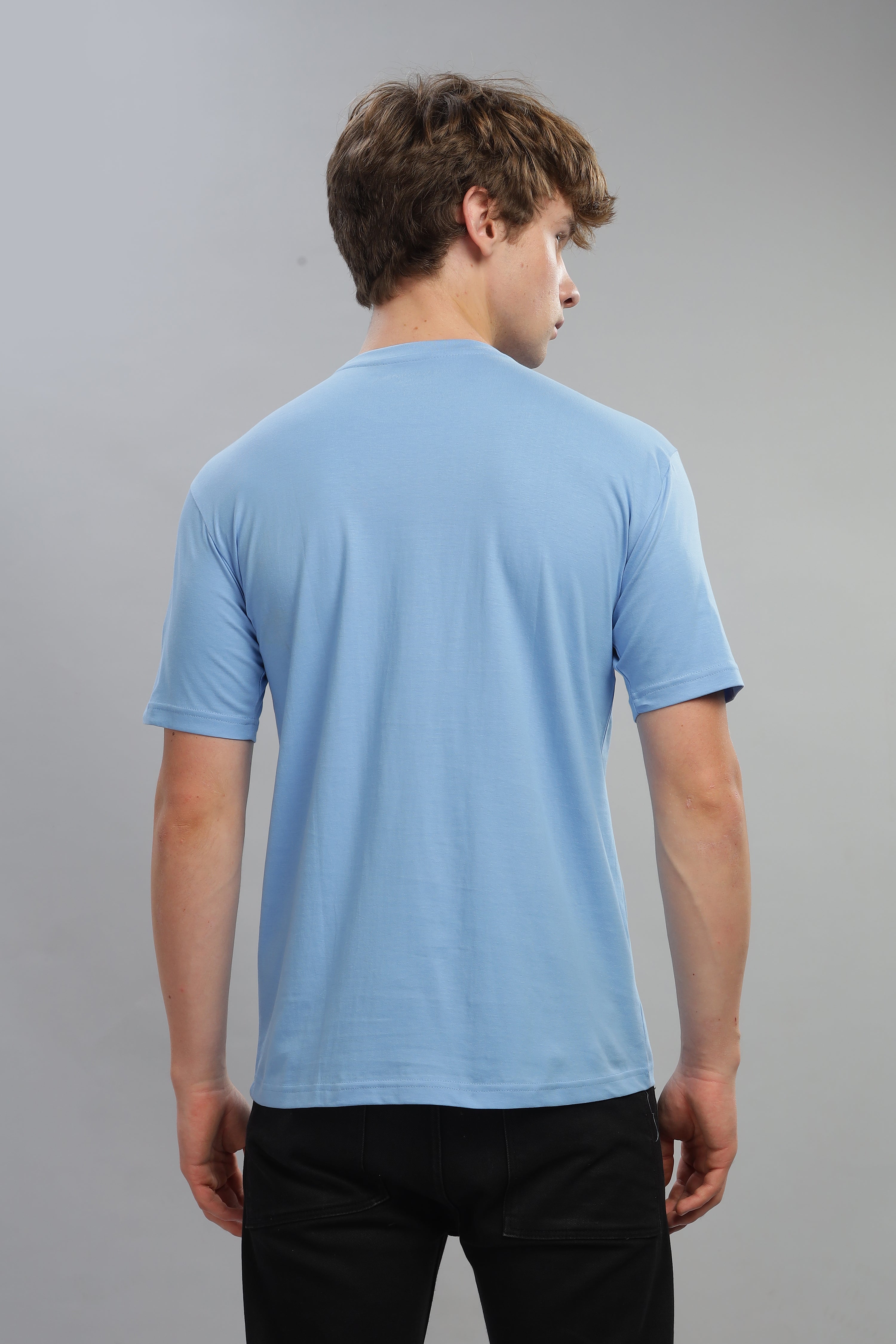 Spice Wardrobe Men’s Electric Blue Cotton T-Shirt 100% Pure Cotton | Comfortable Regular Fit for Casual & Active Wear