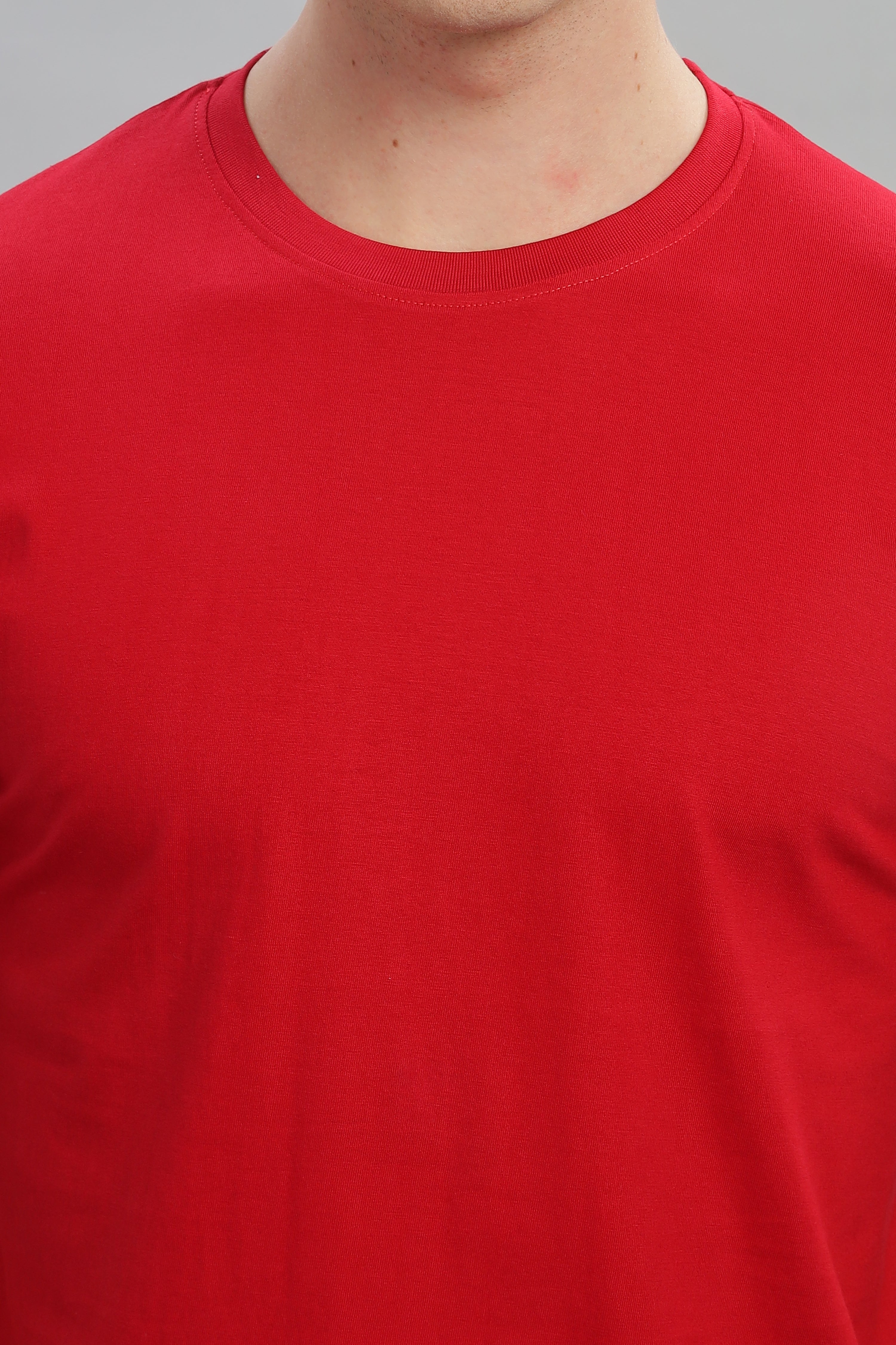 Spice Wardrobe Men’s Plain Red Premium Cotton T-Shirt 100% Pure Cotton | Comfortable Regular Fit for Casual & Active Wear