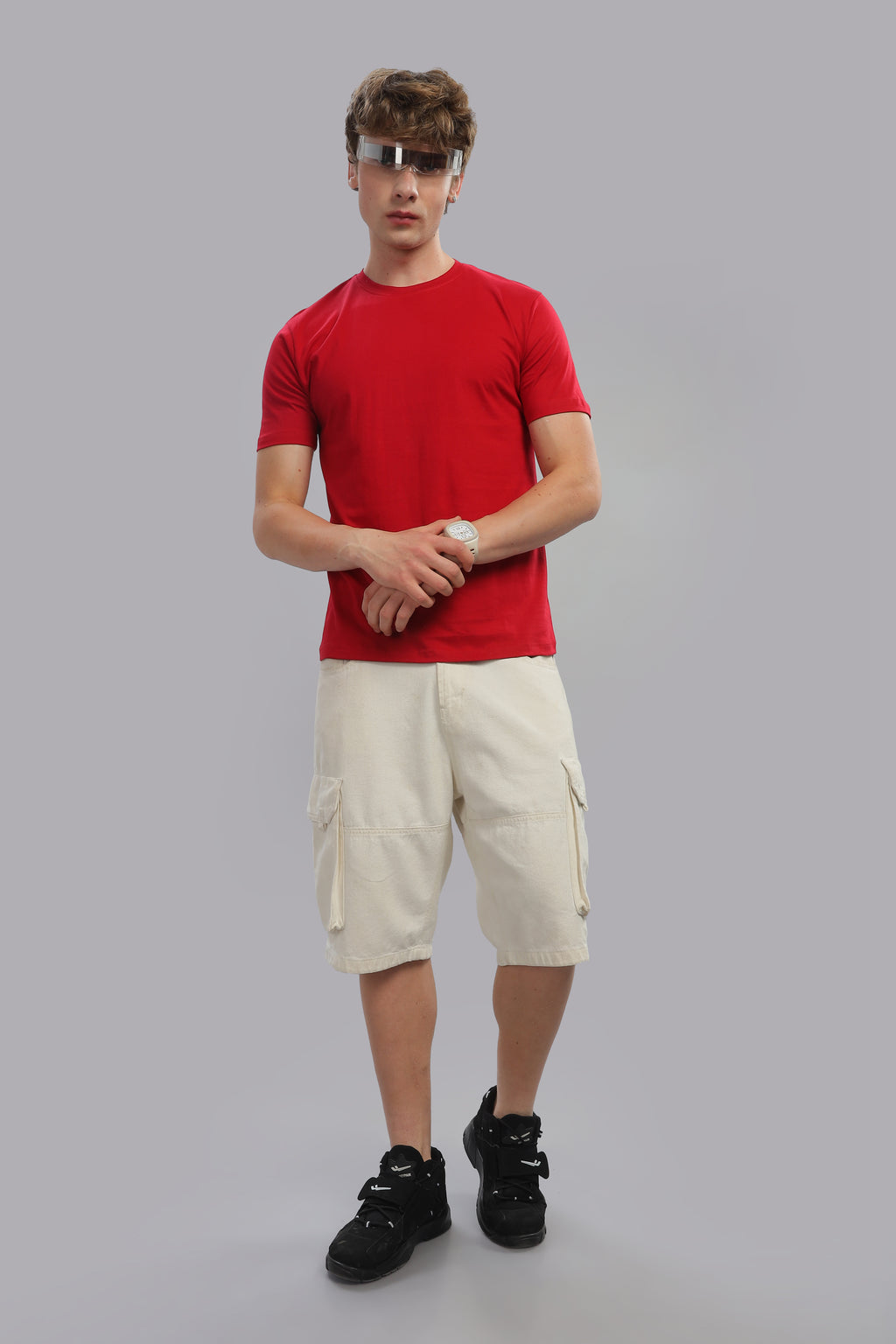 Spice Wardrobe Men’s Plain Red Premium Cotton T-Shirt 100% Pure Cotton | Comfortable Regular Fit for Casual & Active Wear