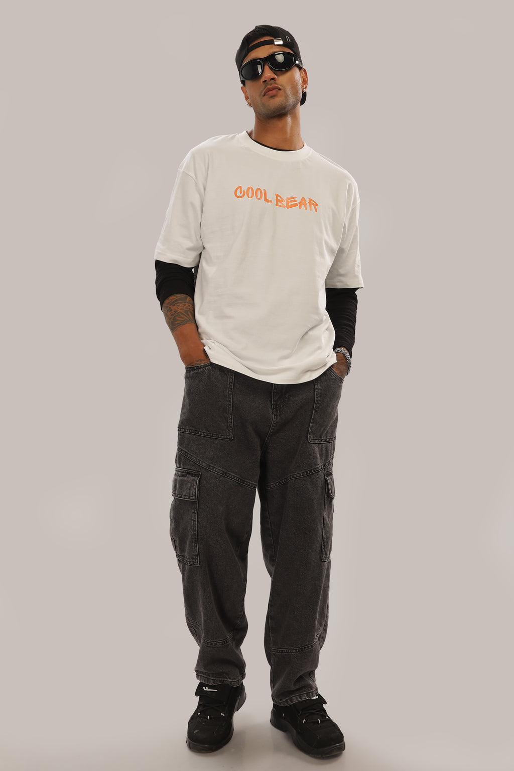 Spice Wardrobe Men Half Sleeve Oversized T-shirt, Round Neck Longline Drop Shoulder | White  Printed Relaxed Fit T-Shirt Cotton 180 GSM Fabric