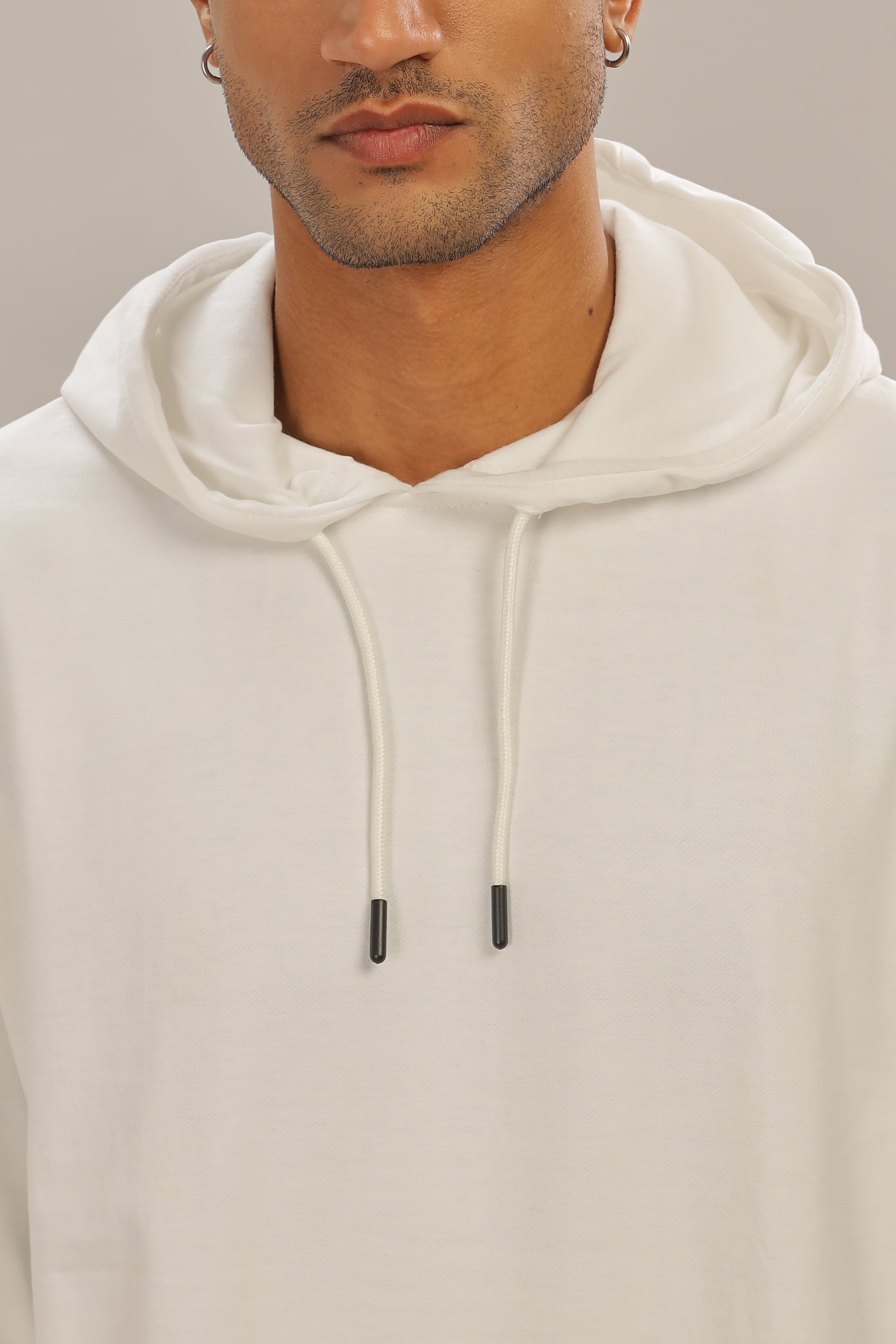 Spice Wardrobe White Plain Hoodie for Men/Women || Casual Regular Wear Plain Solid Cotton Fleece Hoodie Sweatshirt