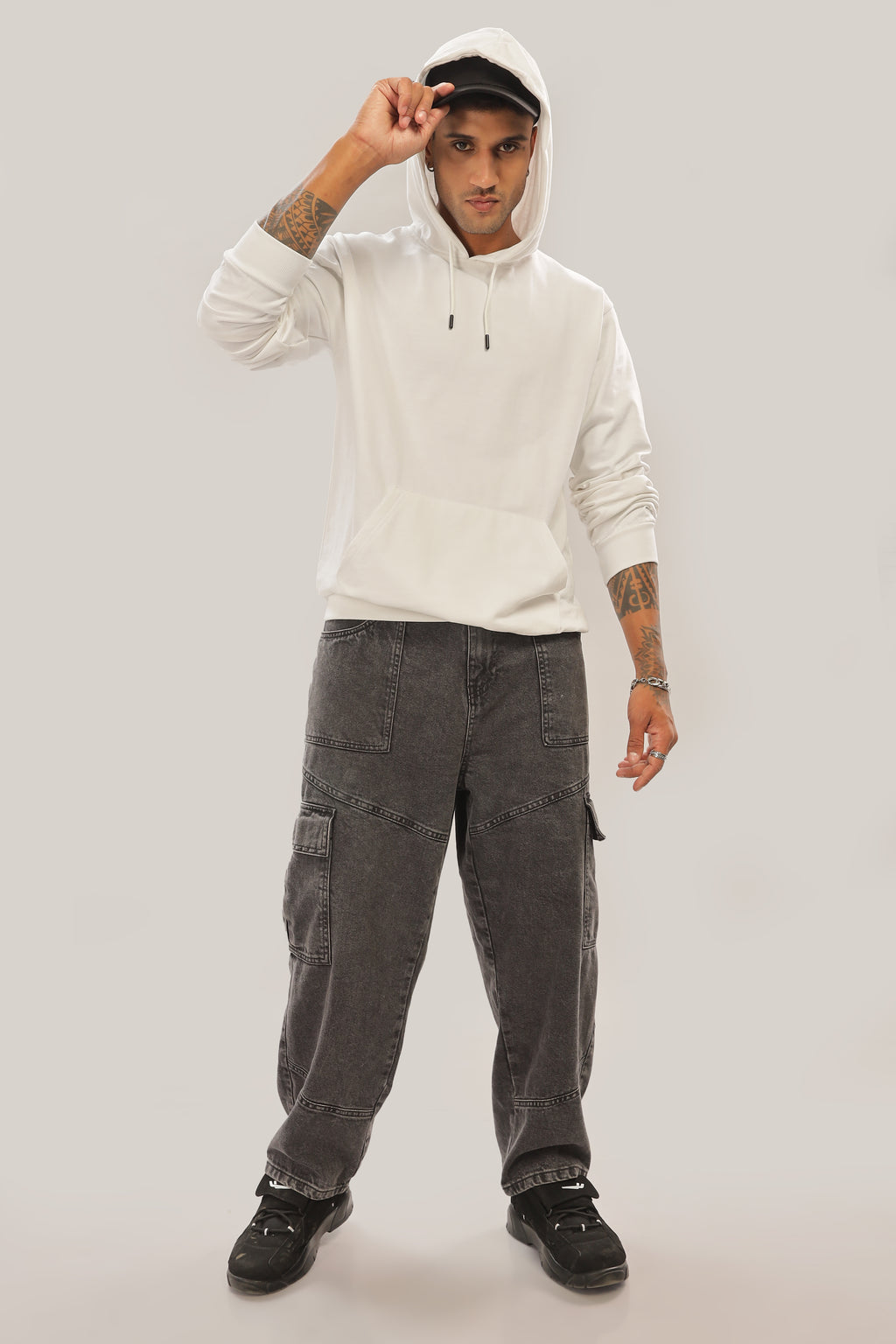 Spice Wardrobe White Plain Hoodie for Men/Women || Casual Regular Wear Plain Solid Cotton Fleece Hoodie Sweatshirt