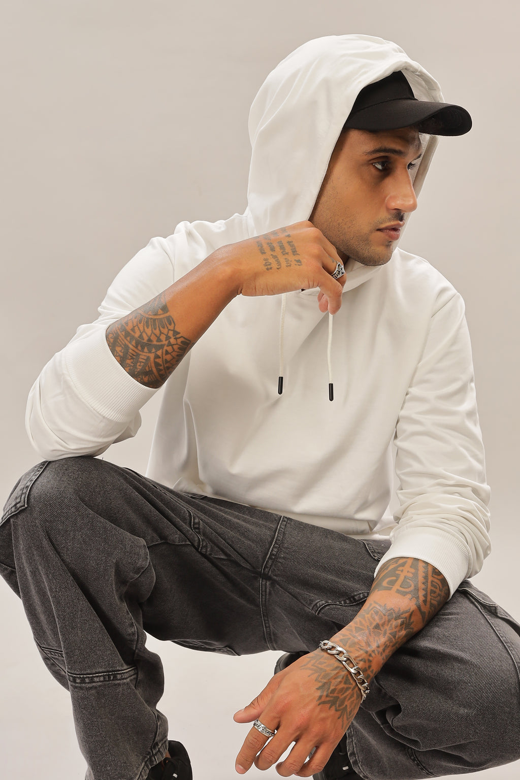 Spice Wardrobe White Plain Hoodie for Men/Women || Casual Regular Wear Plain Solid Cotton Fleece Hoodie Sweatshirt