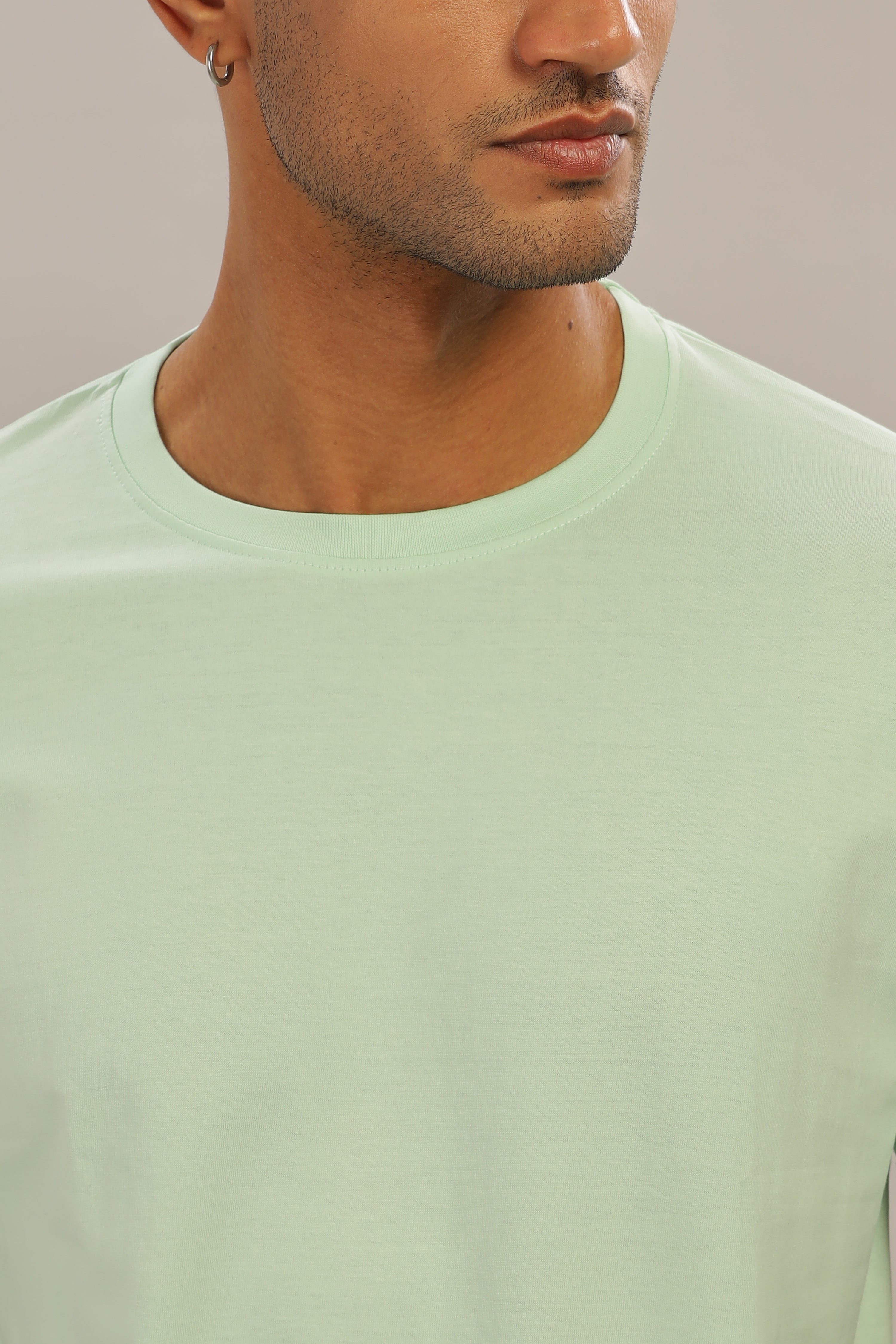 Spice Wardrobe Men’s Mint Green Cotton T-Shirt 100% Pure Cotton | Comfortable Regular Fit for Casual & Active Wear