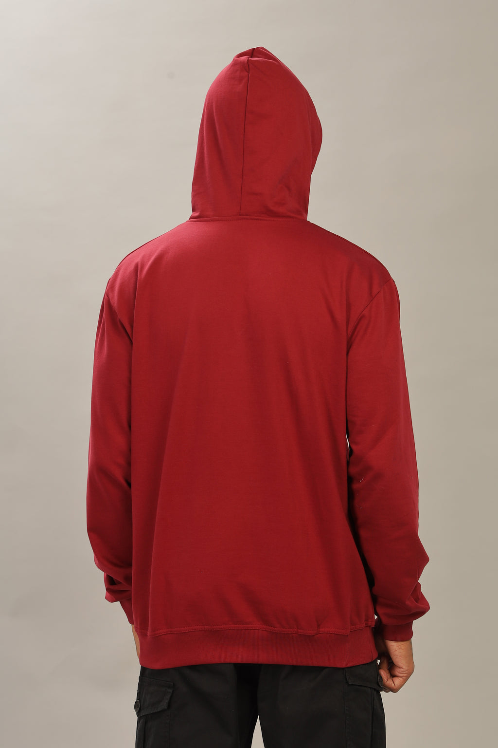 Spice Wardrobe Maroon Printed Hoodie for Men/Women || Casual Regular Wear Printed Solid Cotton Fleece Hoodie Sweatshirt