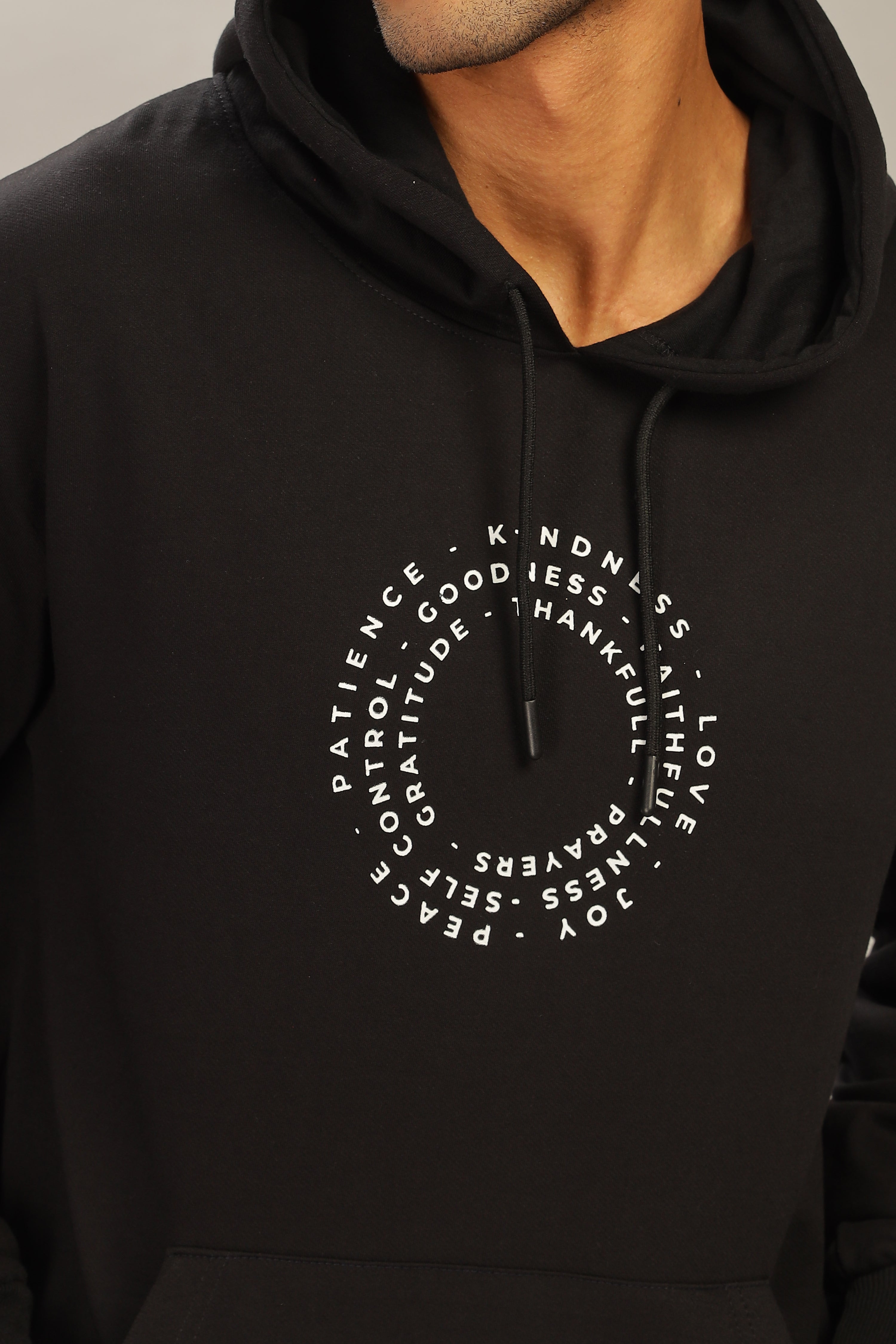 Spice Wardrobe Black Printed Hoodie for Men/Women || Casual Regular Wear Printed Solid Cotton Fleece Hoodie Sweatshirt