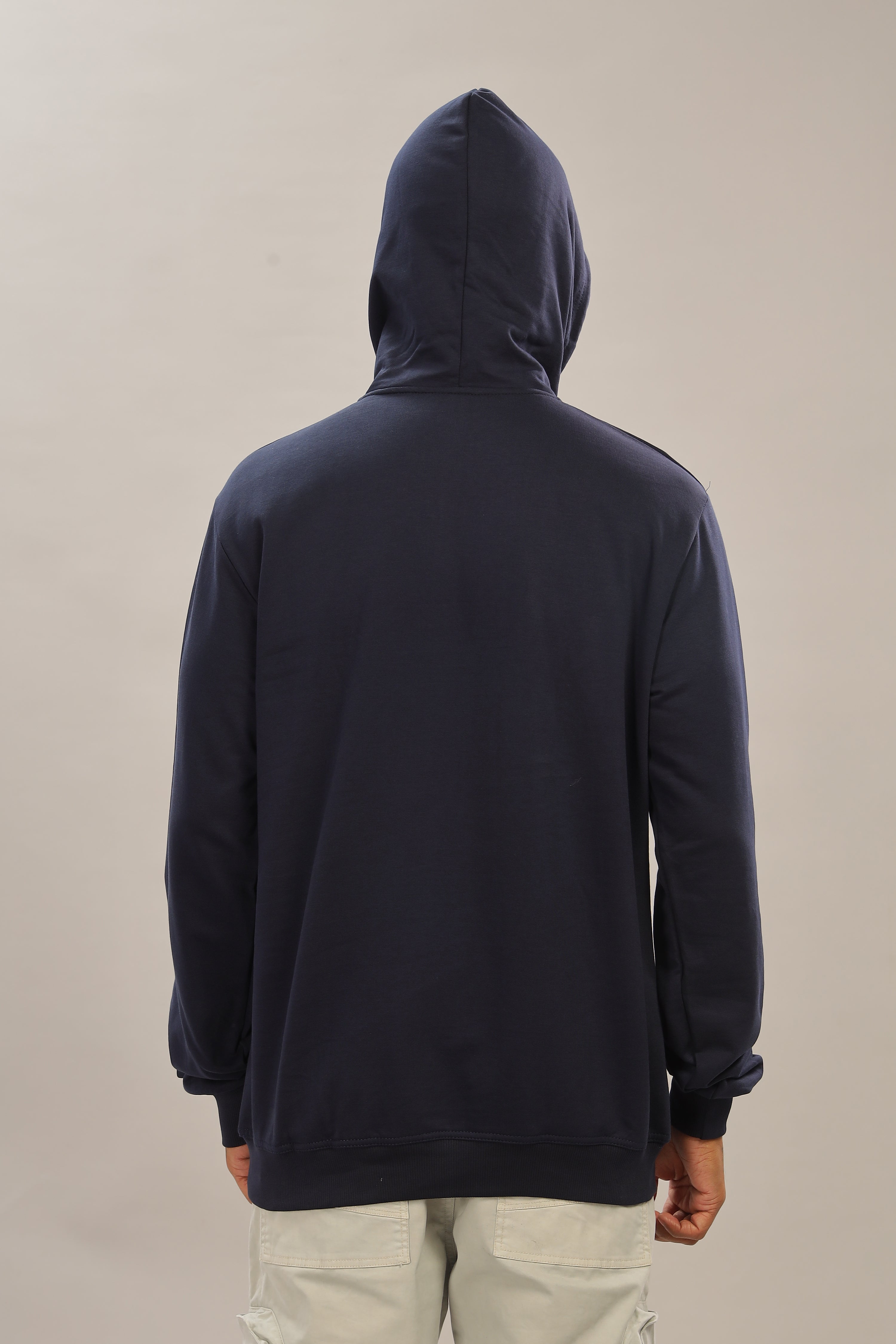 Spice Wardrobe Navy Blue Plain Hoodie for Men/Women || Casual Regular Wear Plain Solid Cotton Fleece Hoodie Sweatshirt