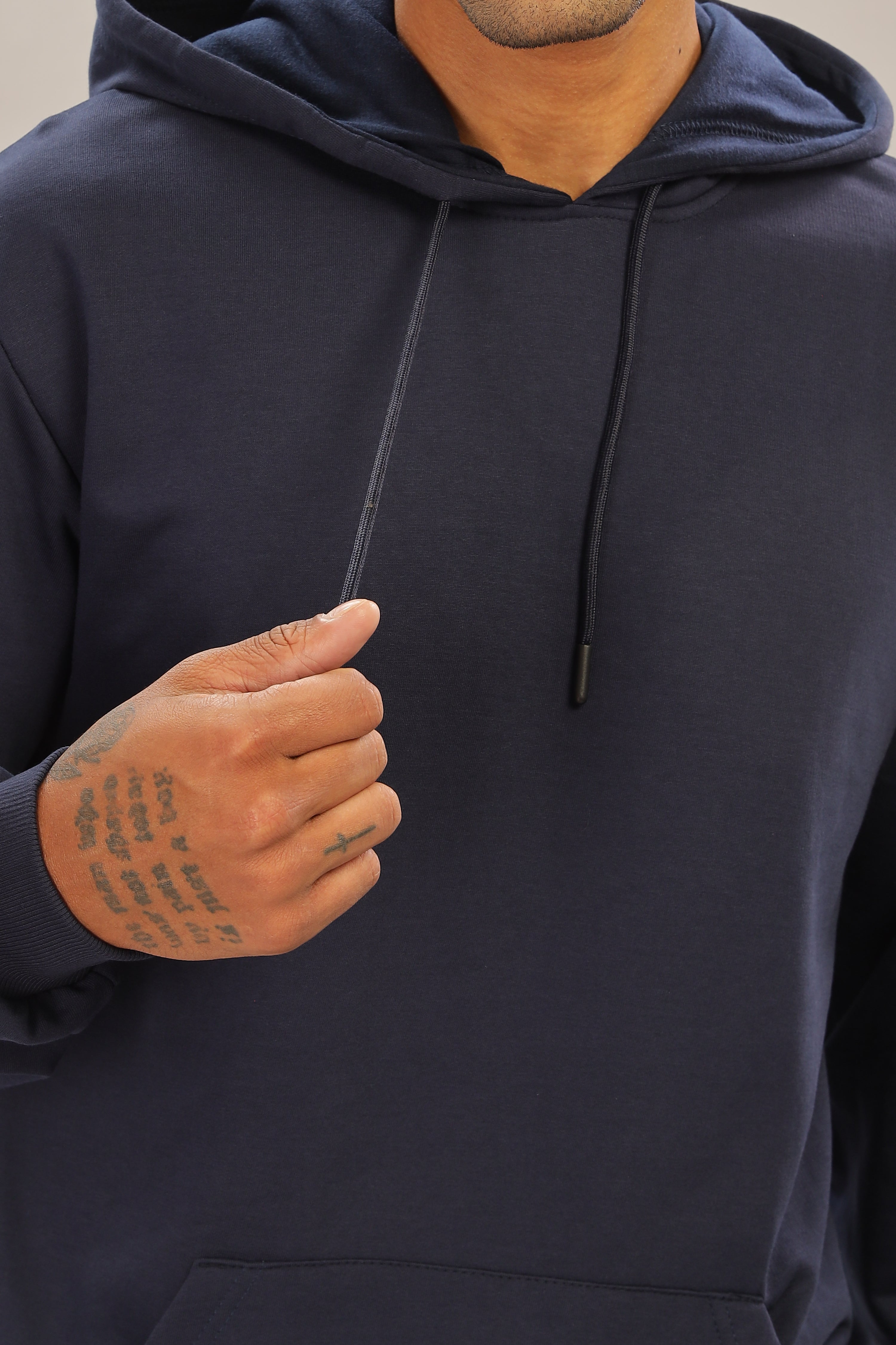 Spice Wardrobe Navy Blue Plain Hoodie for Men/Women || Casual Regular Wear Plain Solid Cotton Fleece Hoodie Sweatshirt