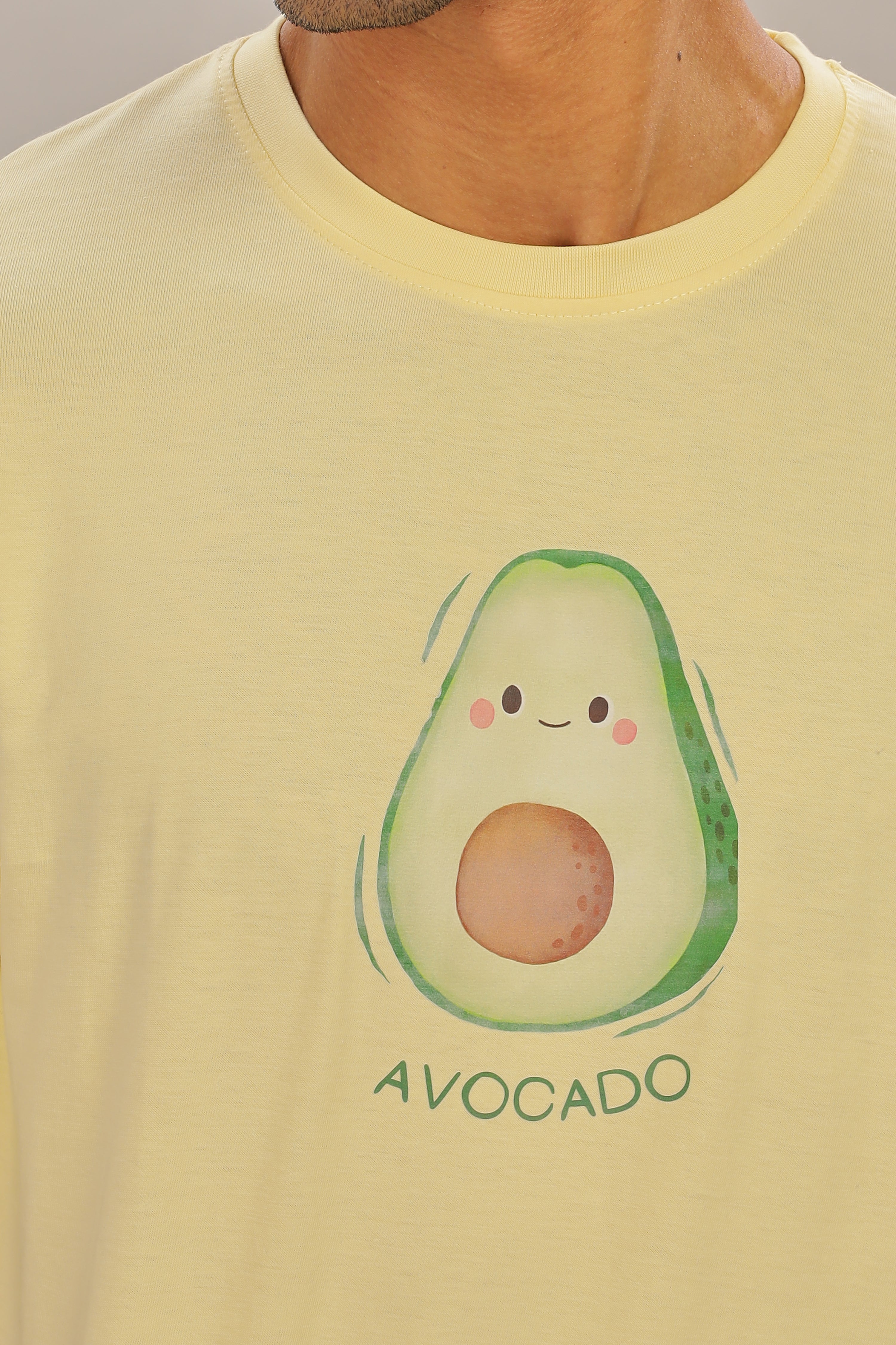 Spice Wardrobe Men’s Light Yellow Premium Cotton Printed T-Shirt 100% Pure Cotton | Comfortable Regular Fit for Casual & Active Wear