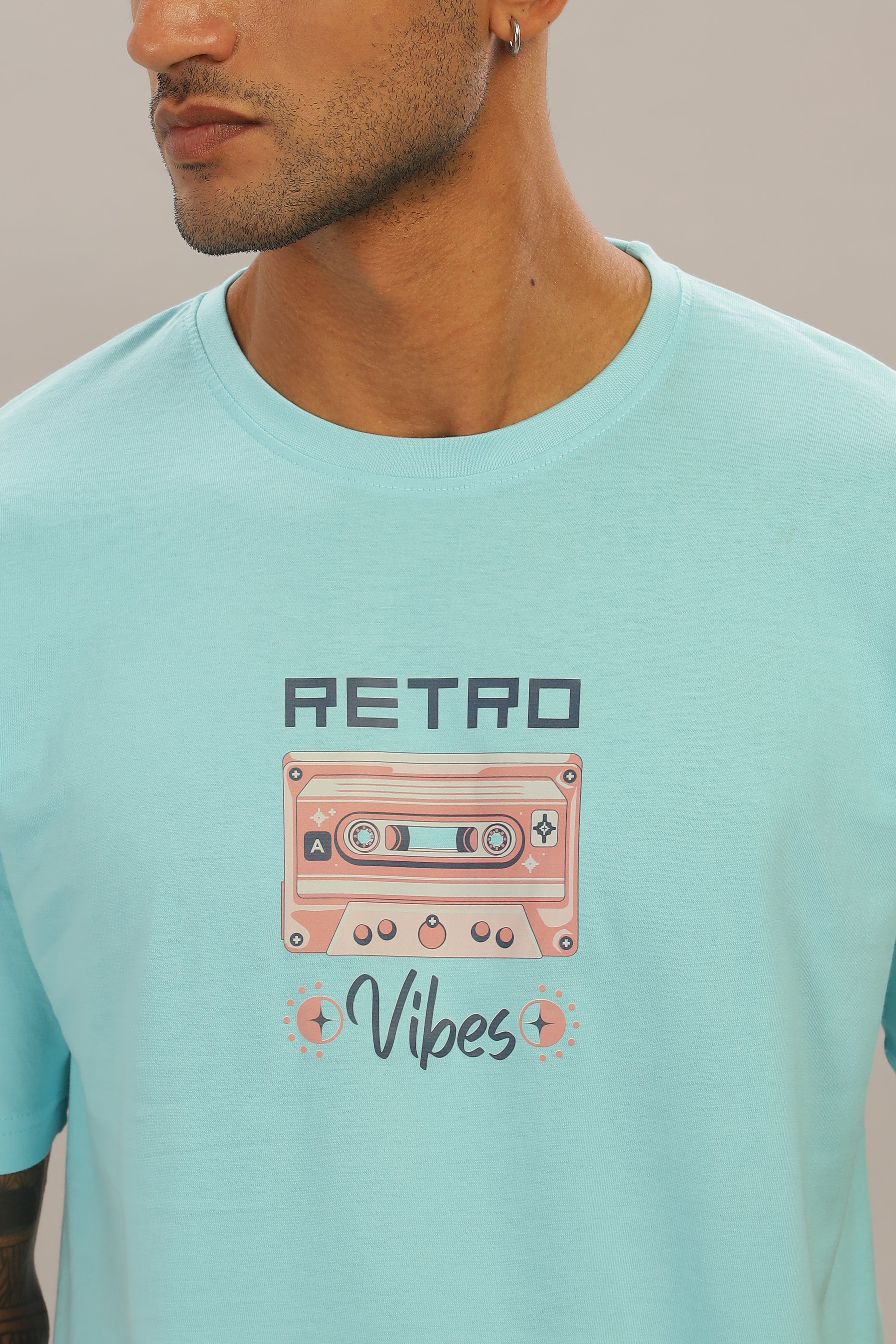 Spice Wardrobe Men’s Sky Blue Premium Cotton Printed T-Shirt 100% Pure Cotton | Comfortable Regular Fit for Casual & Active Wear