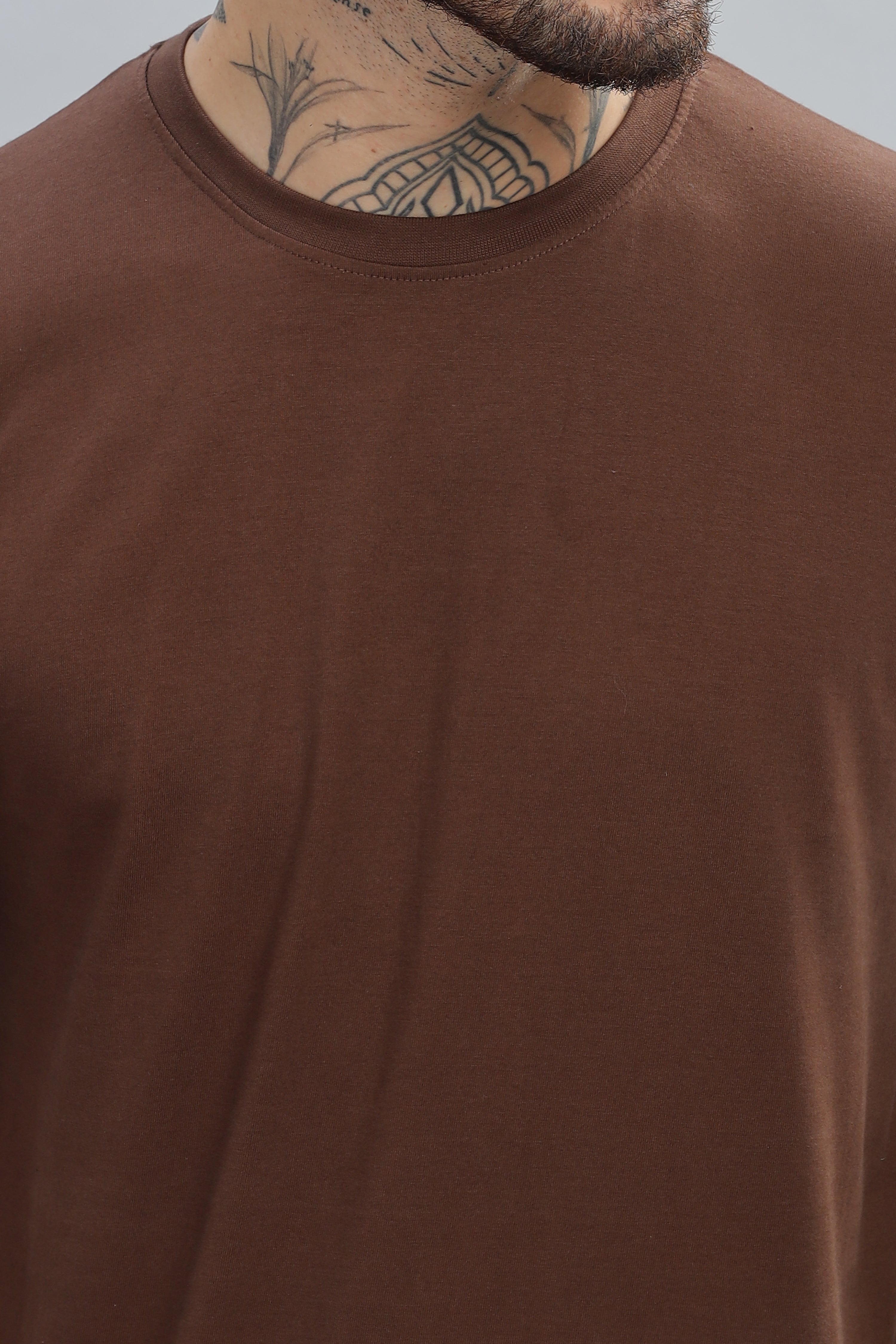 Spice Wardrobe Men’s Plain Brown Premium Cotton T-Shirt 100% Pure Cotton | Comfortable Regular Fit for Casual & Active Wear