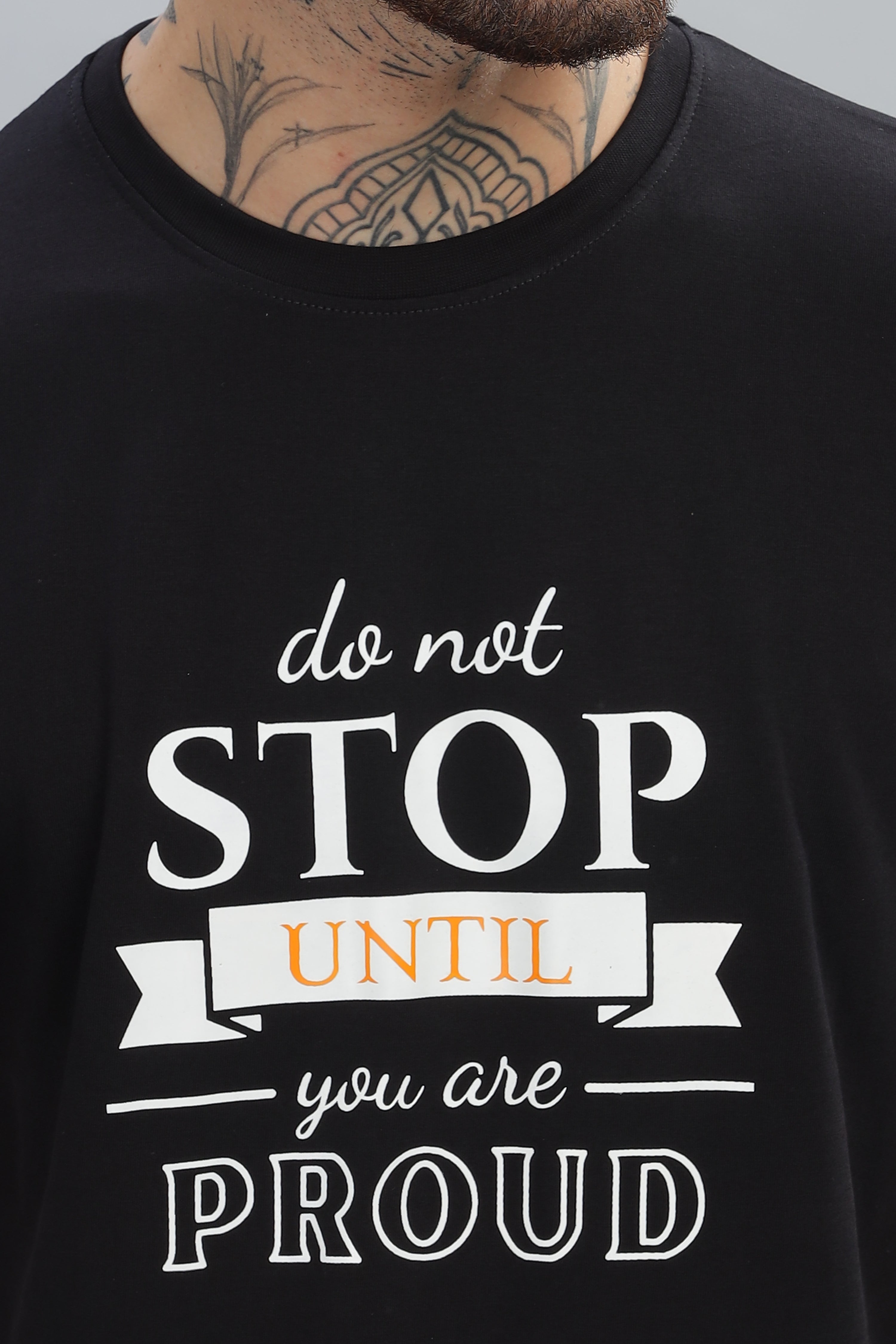 Spice Wardrobe Men’s Black Premium Cotton Printed T-Shirt 100% Pure Cotton | Comfortable Regular Fit for Casual & Active Wear