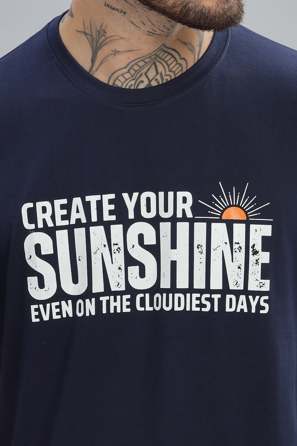 Spice Wardrobe Men’s Navy Blue Premium Cotton Printed T-Shirt 100% Pure Cotton | Comfortable Regular Fit for Casual & Active Wear (Copy)