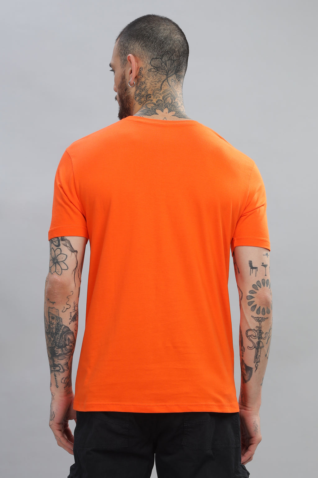 Spice Wardrobe Men’s Orange Cotton T-Shirt 100% Pure Cotton | Comfortable Regular Fit for Casual & Active Wear