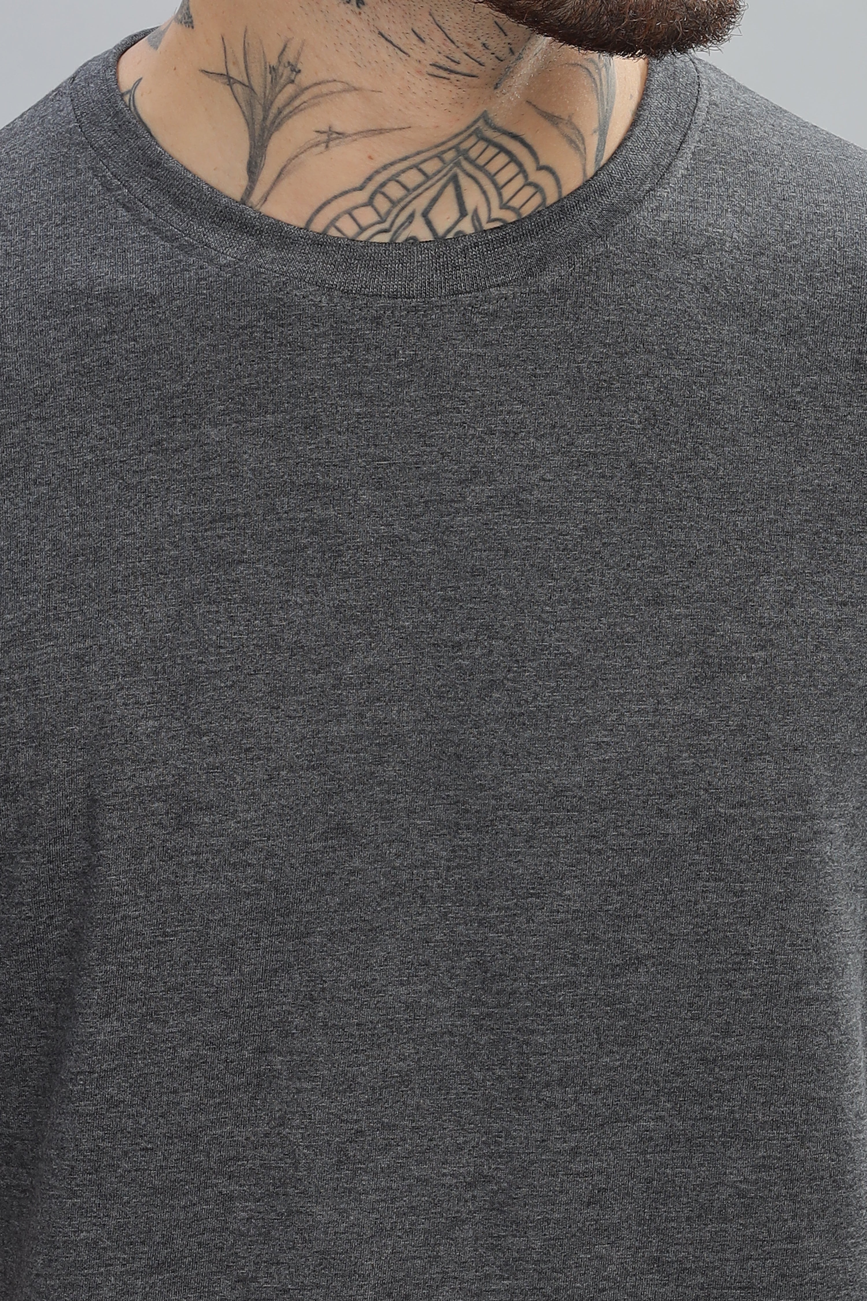 Spice Wardrobe Men’s Gray Cotton T-Shirt 100% Pure Cotton | Comfortable Regular Fit for Casual & Active Wear