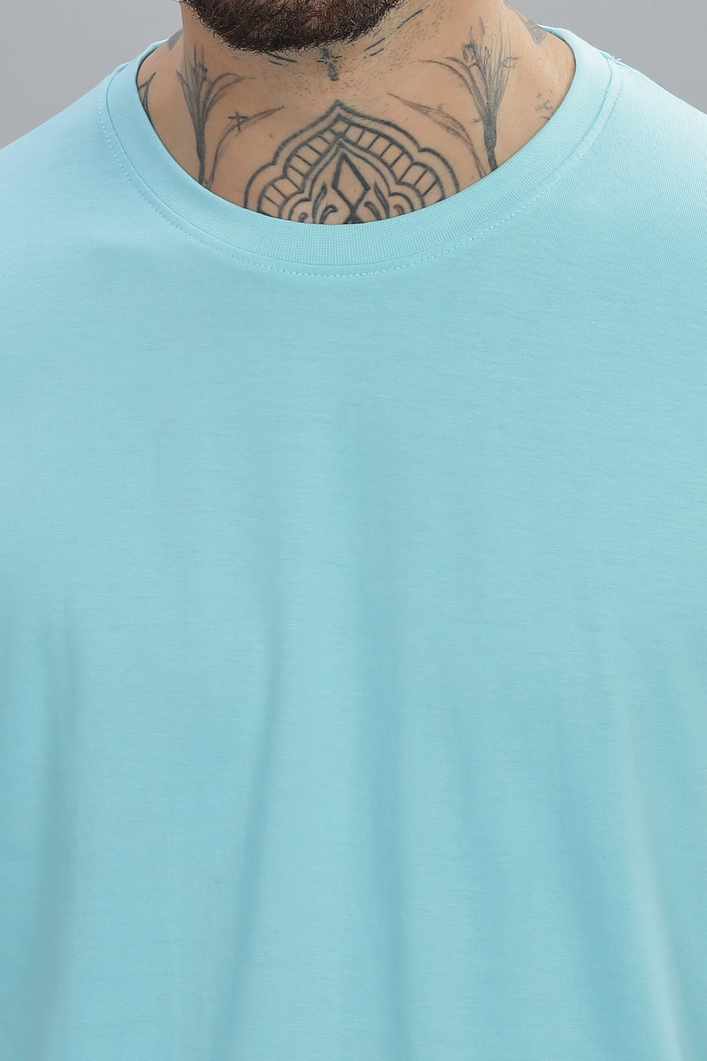 Spice Wardrobe Men’s Sky Blue Cotton T-Shirt 100% Pure Cotton | Comfortable Regular Fit for Casual & Active Wear