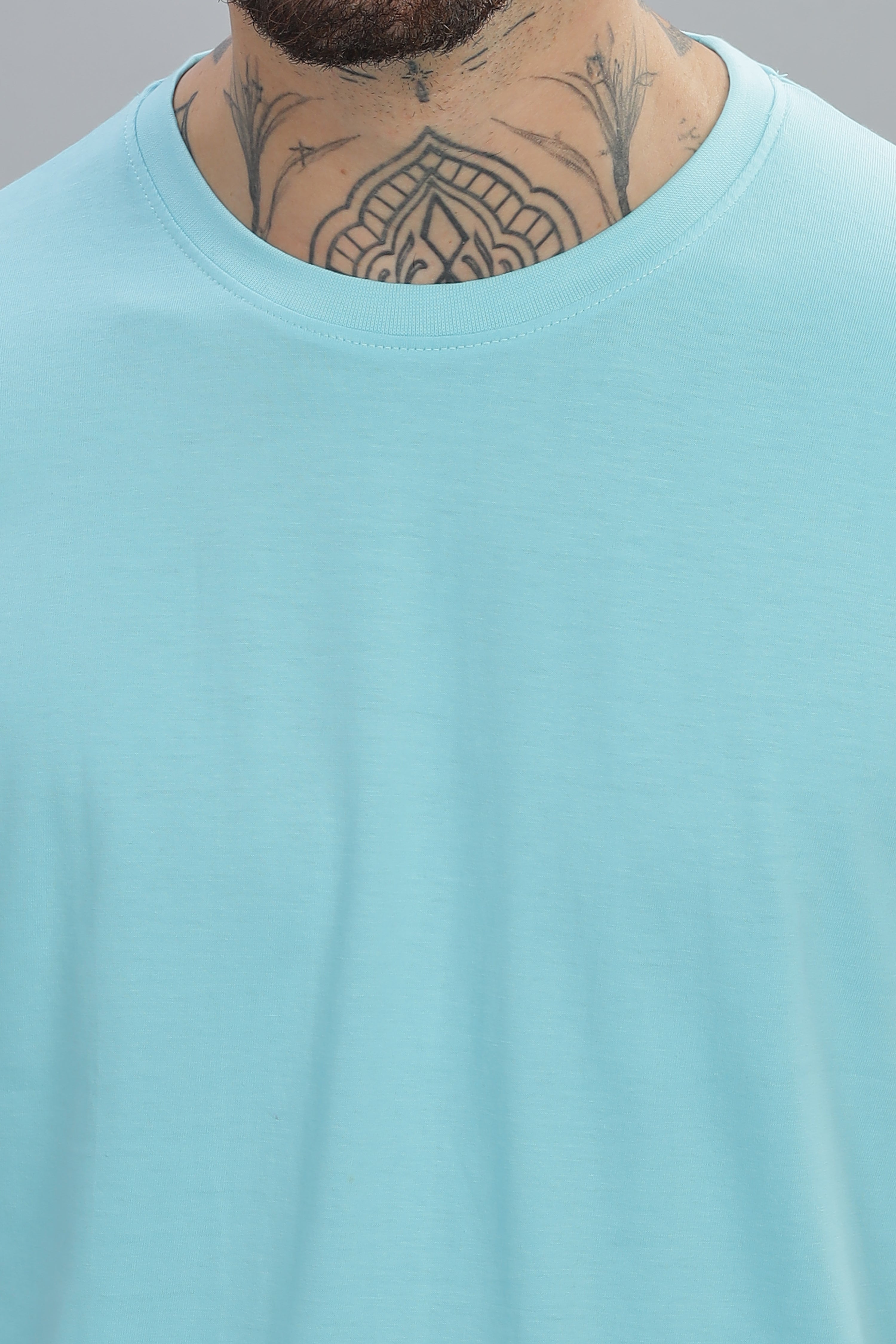 Spice Wardrobe Men’s Sky Blue Cotton T-Shirt 100% Pure Cotton | Comfortable Regular Fit for Casual & Active Wear