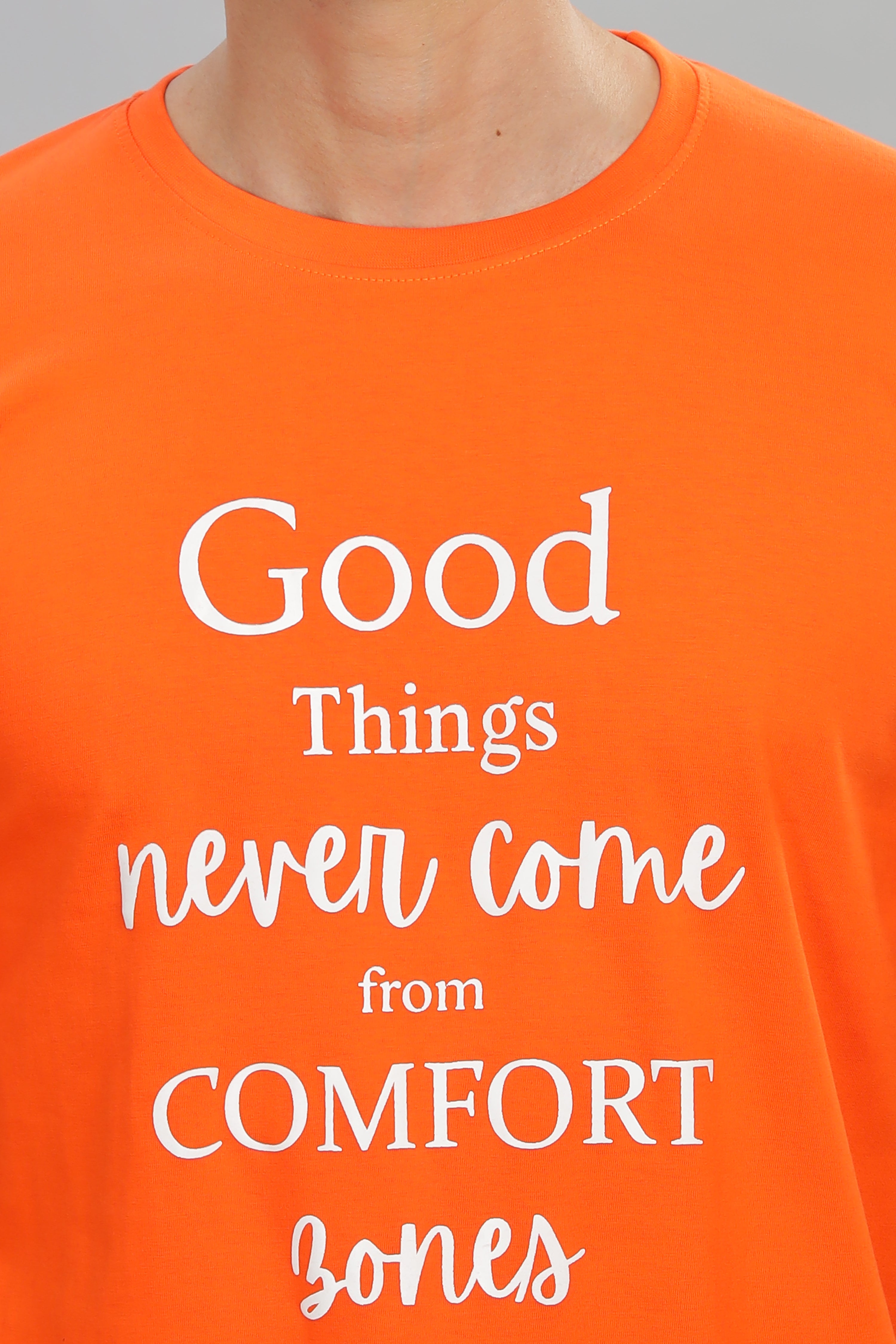Spice Wardrobe Men’s Orange Premium Cotton Printed T-Shirt 100% Pure Cotton | Comfortable Regular Fit for Casual & Active Wear