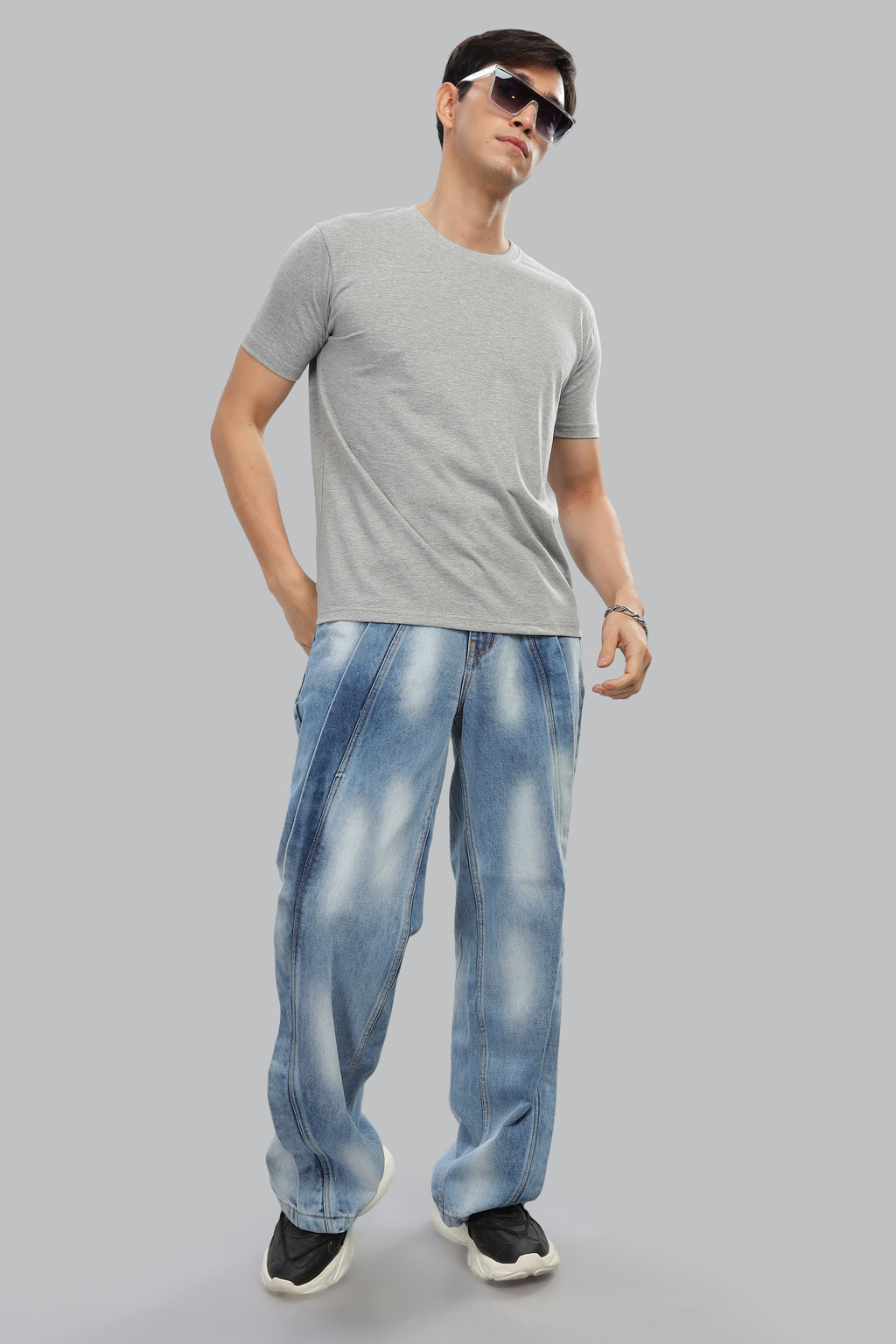 Spice Wardrobe Men’s Light Gray Cotton T-Shirt 100% Pure Cotton | Comfortable Regular Fit for Casual & Active Wear (Copy)