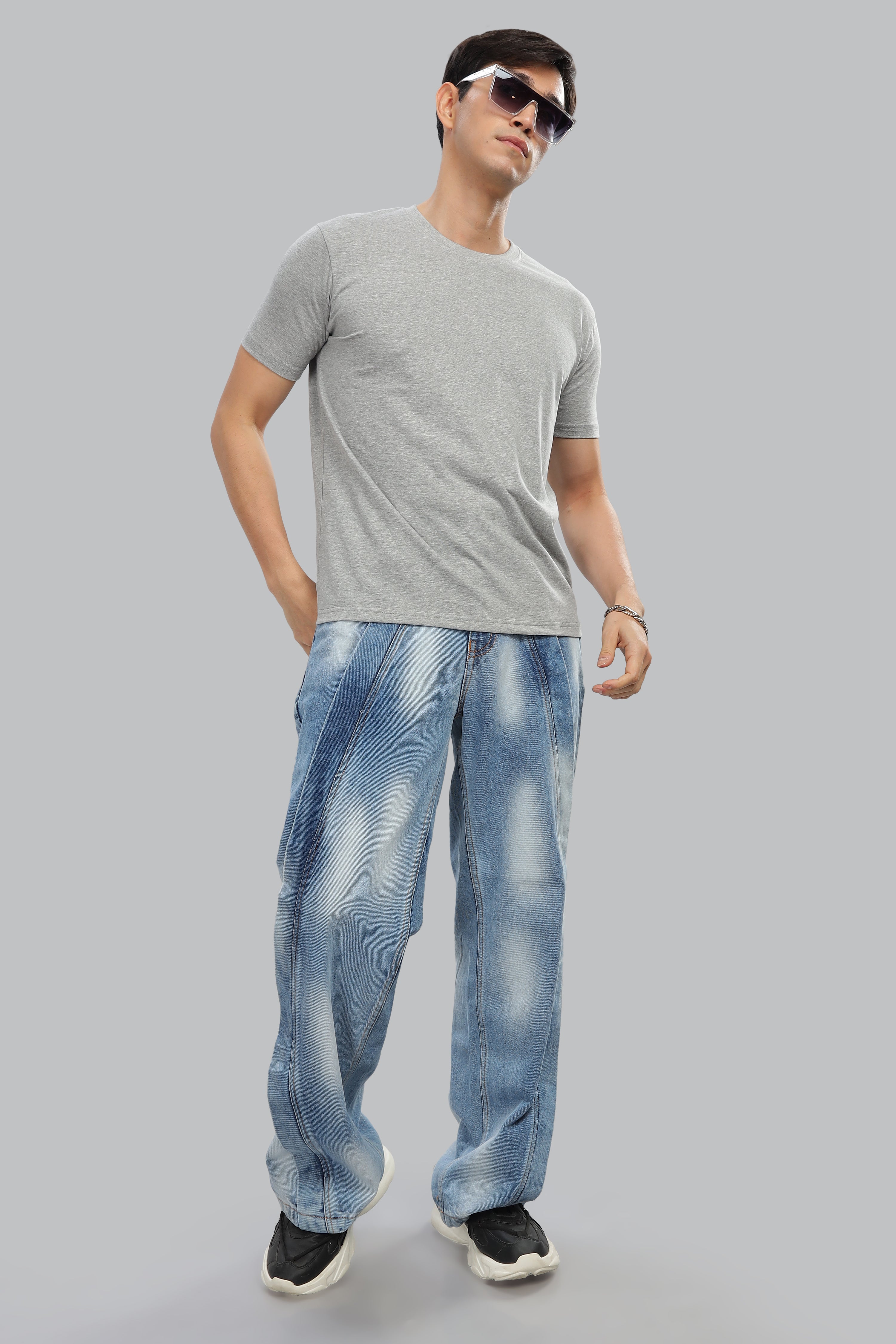 Spice Wardrobe Men’s Light Gray Cotton T-Shirt 100% Pure Cotton | Comfortable Regular Fit for Casual & Active Wear (Copy)
