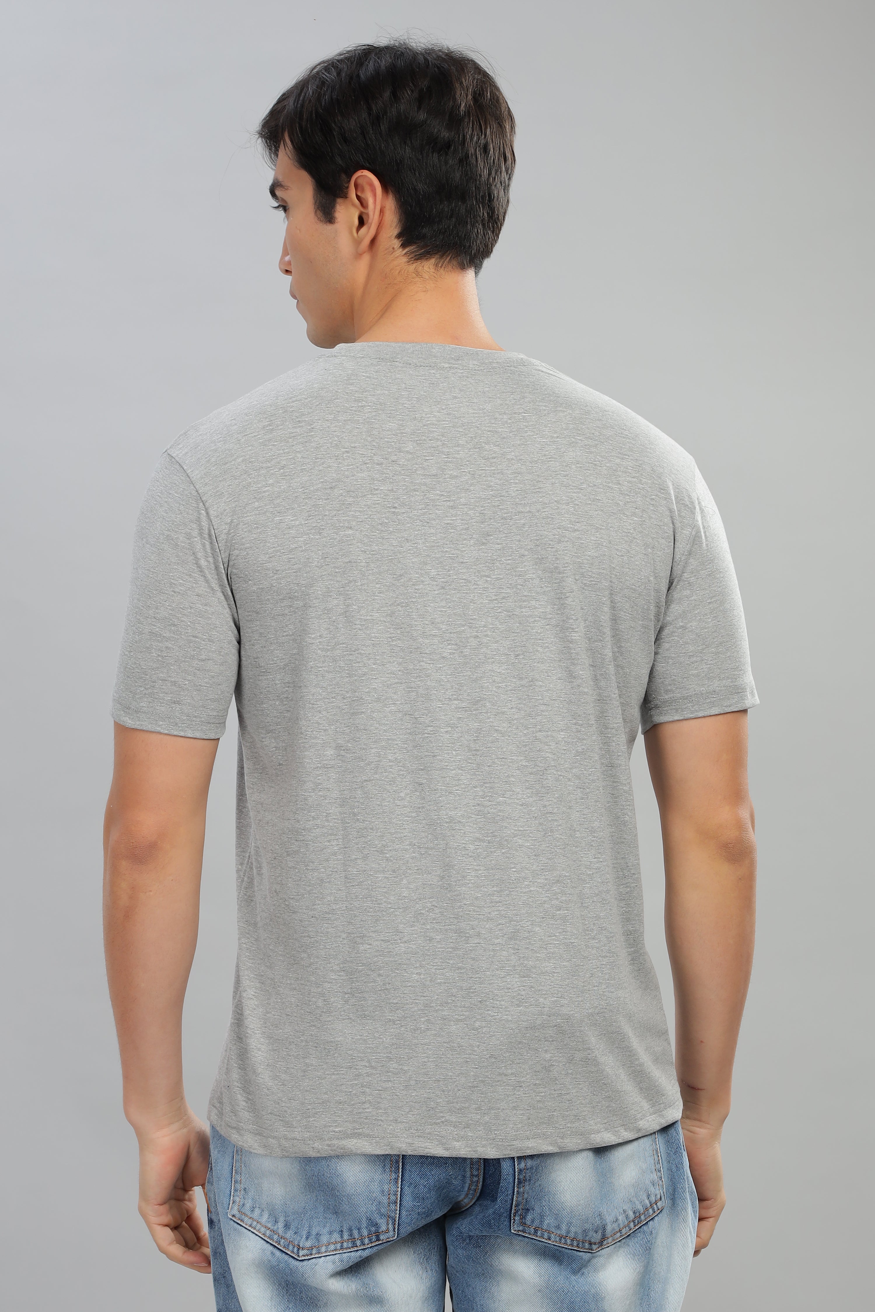 Spice Wardrobe Men’s Light Gray Cotton T-Shirt 100% Pure Cotton | Comfortable Regular Fit for Casual & Active Wear (Copy)