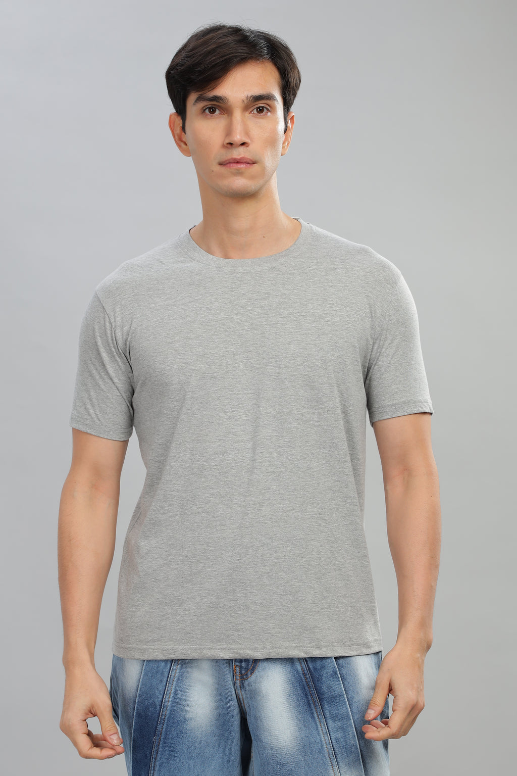 Spice Wardrobe Men’s Light Gray Cotton T-Shirt 100% Pure Cotton | Comfortable Regular Fit for Casual & Active Wear (Copy)