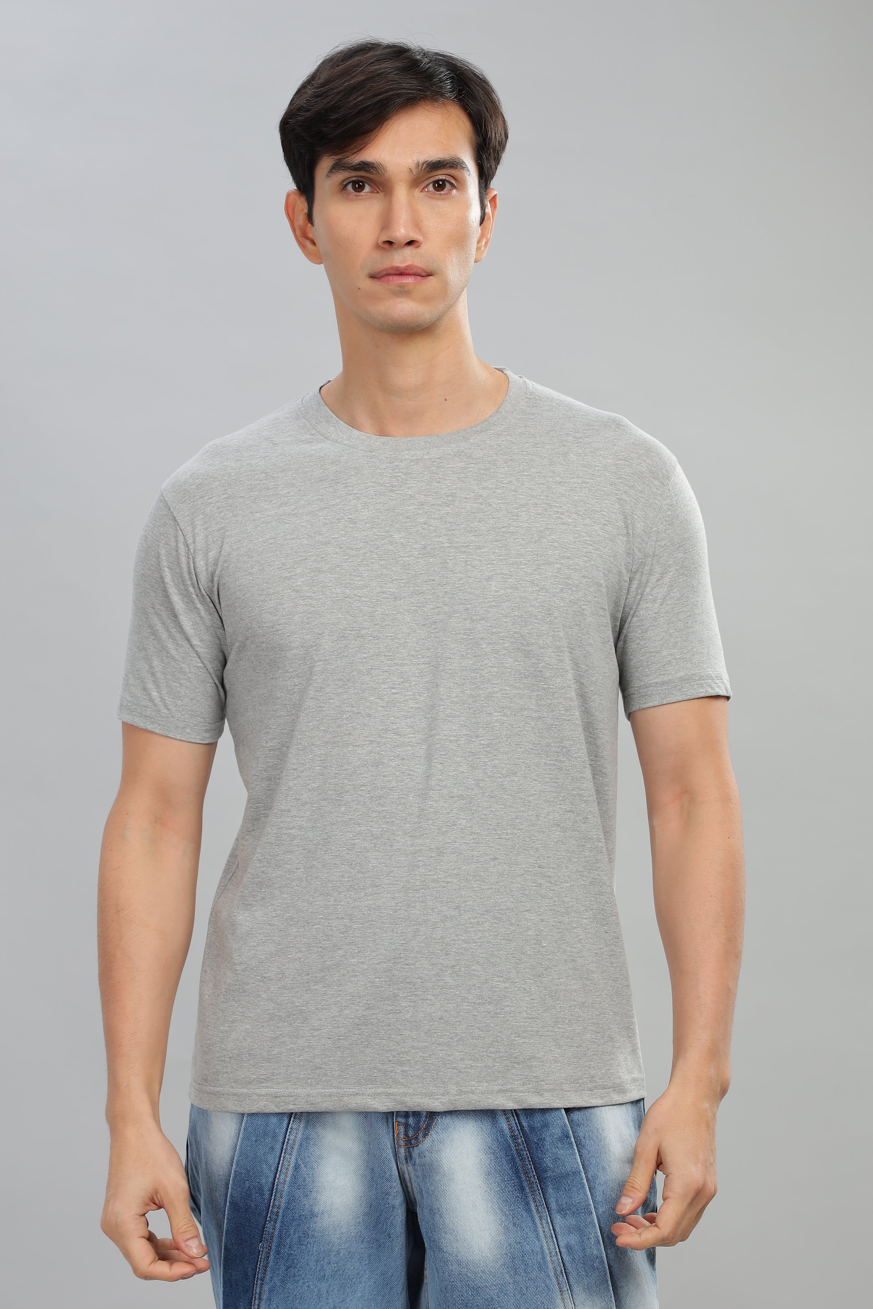 Spice Wardrobe Men’s Light Gray Cotton T-Shirt 100% Pure Cotton | Comfortable Regular Fit for Casual & Active Wear (Copy)