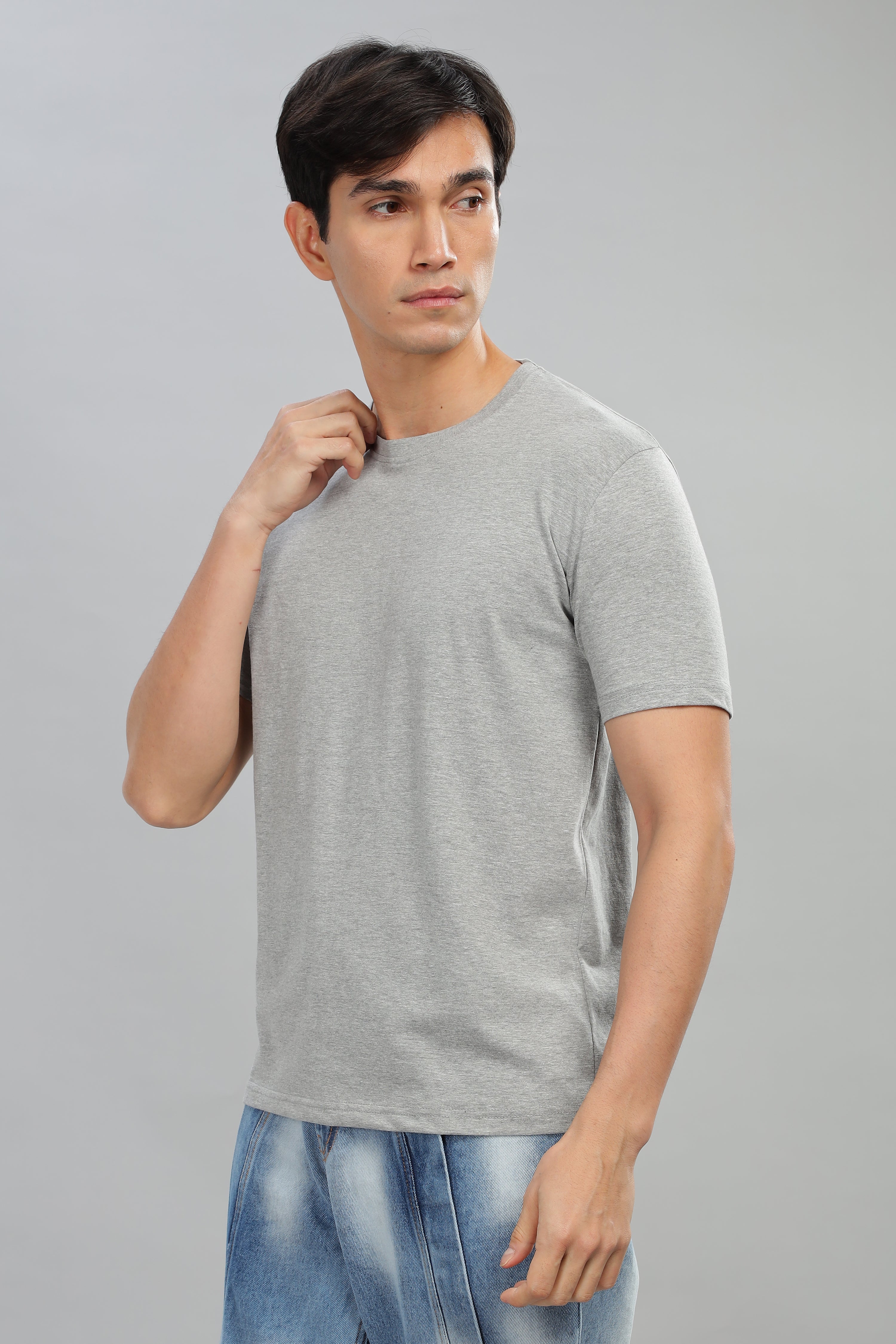 Spice Wardrobe Men’s Light Gray Cotton T-Shirt 100% Pure Cotton | Comfortable Regular Fit for Casual & Active Wear (Copy)