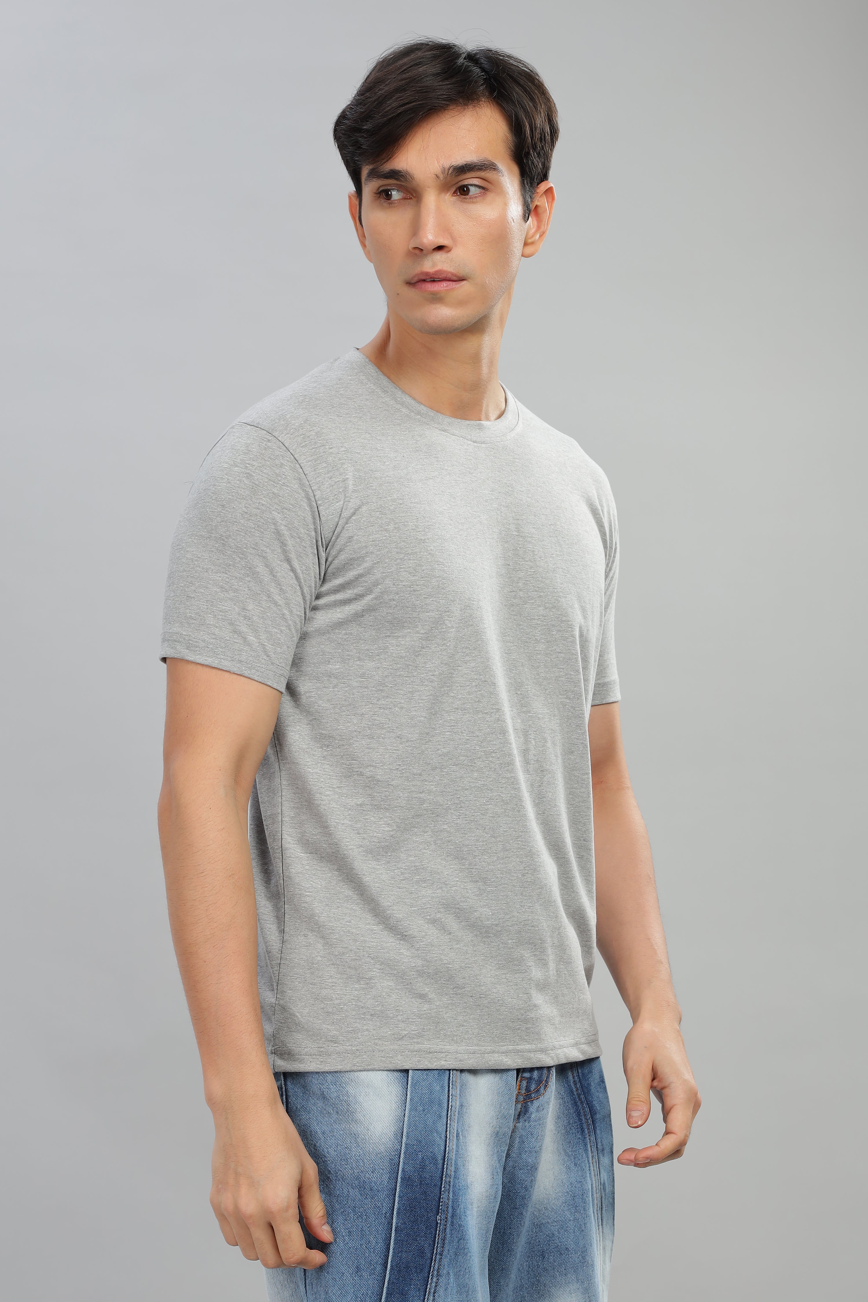 Spice Wardrobe Men’s Light Gray Cotton T-Shirt 100% Pure Cotton | Comfortable Regular Fit for Casual & Active Wear (Copy)