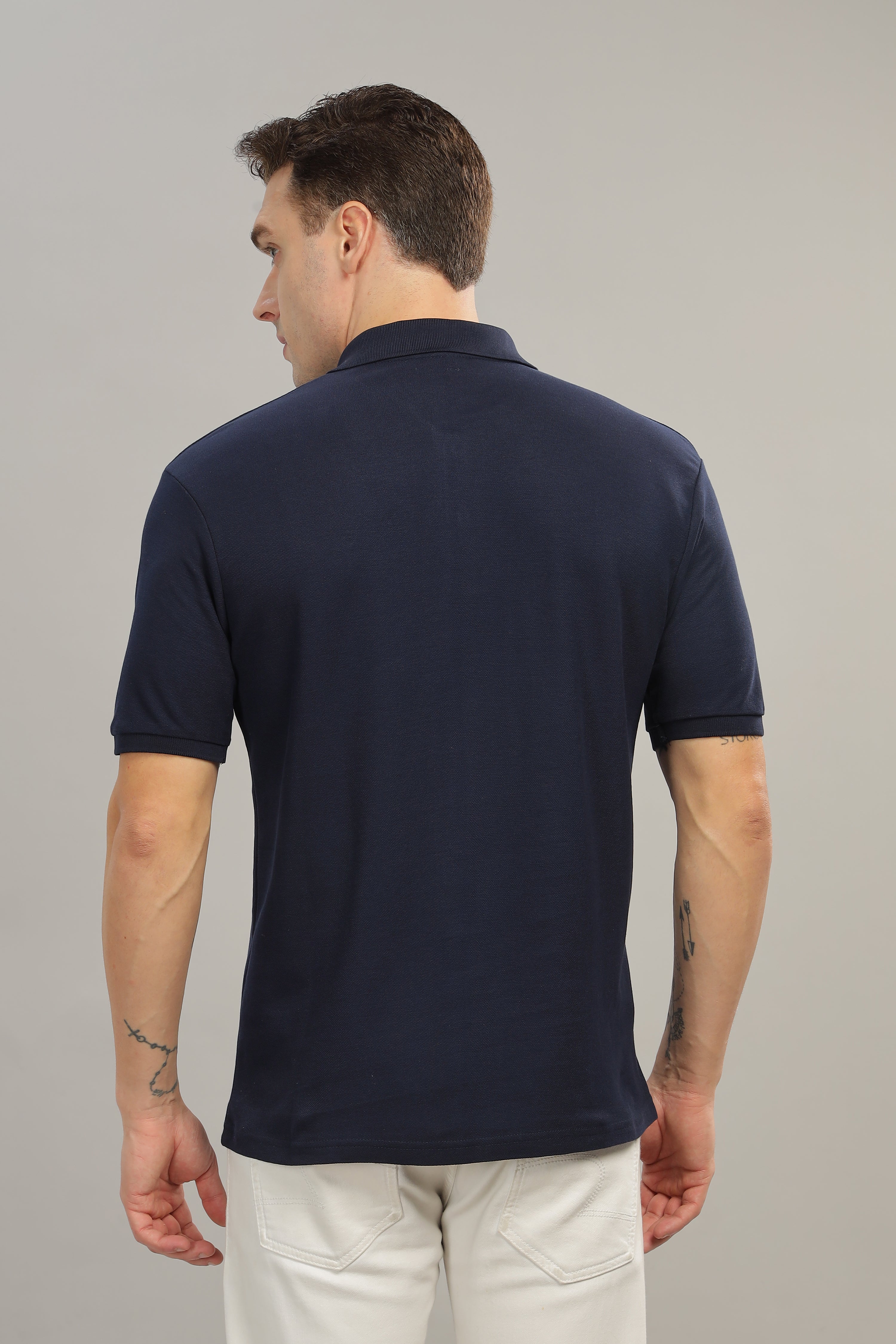 Spice Wardrobe Blue 100% Cotton Premium Polo T-Shirt - Style, Comfort, and Durability