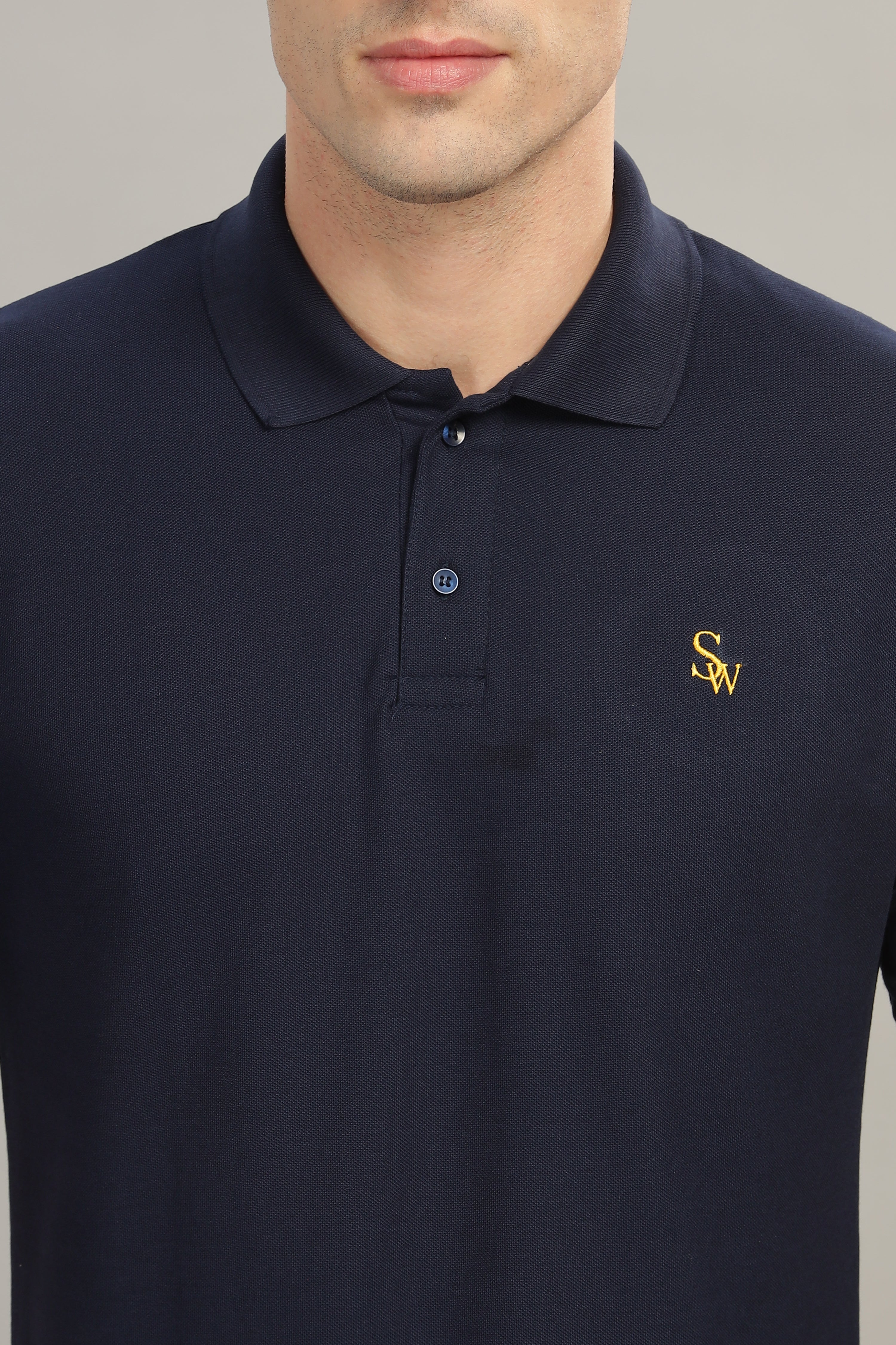 Spice Wardrobe Blue 100% Cotton Premium Polo T-Shirt - Style, Comfort, and Durability