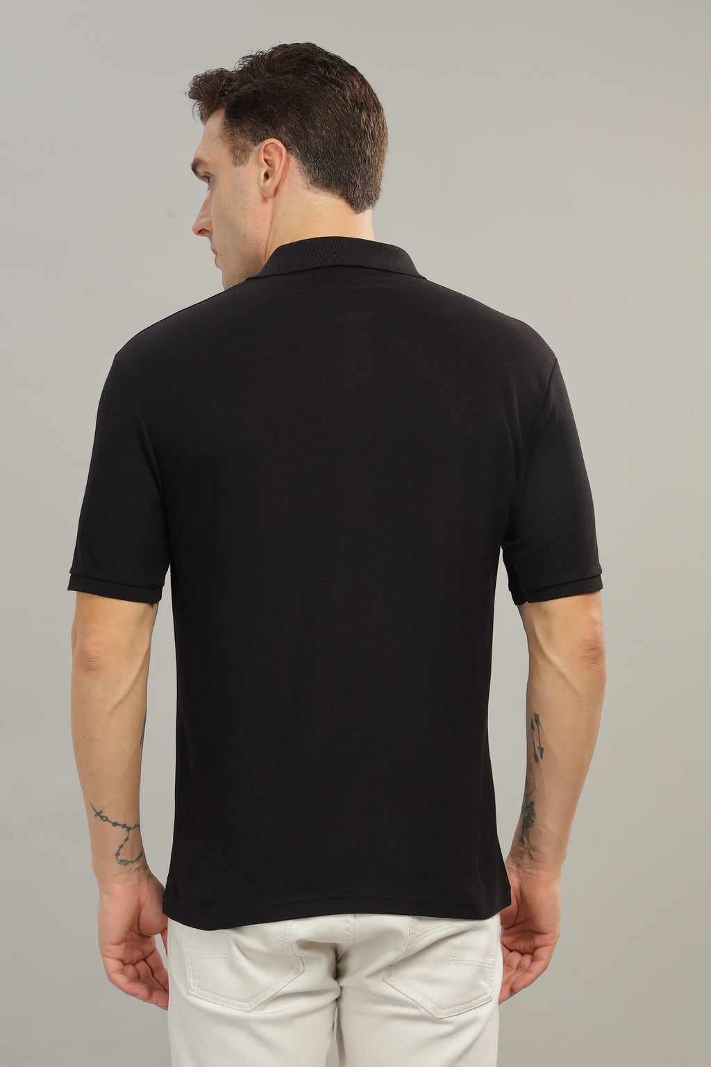 Spice Wardrobe Black 100% Cotton Premium Polo T-Shirt - Style, Comfort, and Durability