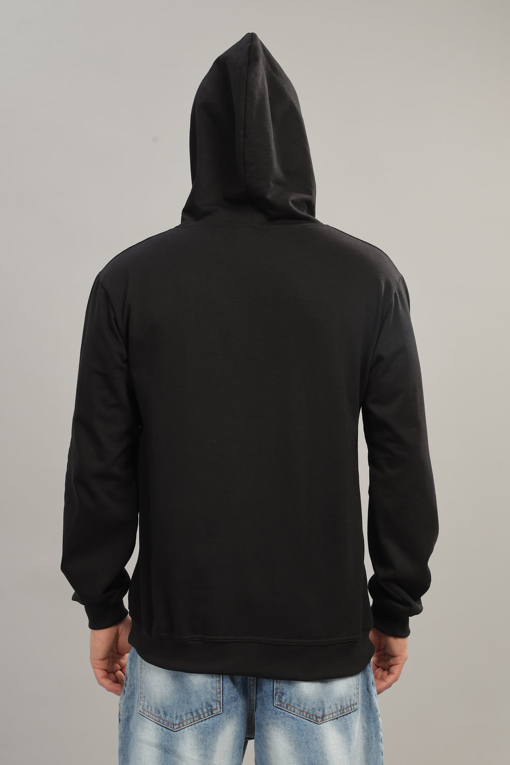 Spice Wardrobe Black Printed Hoodie for Men/Women || Casual Regular Wear Printed Solid Cotton Fleece Hoodie Sweatshirt